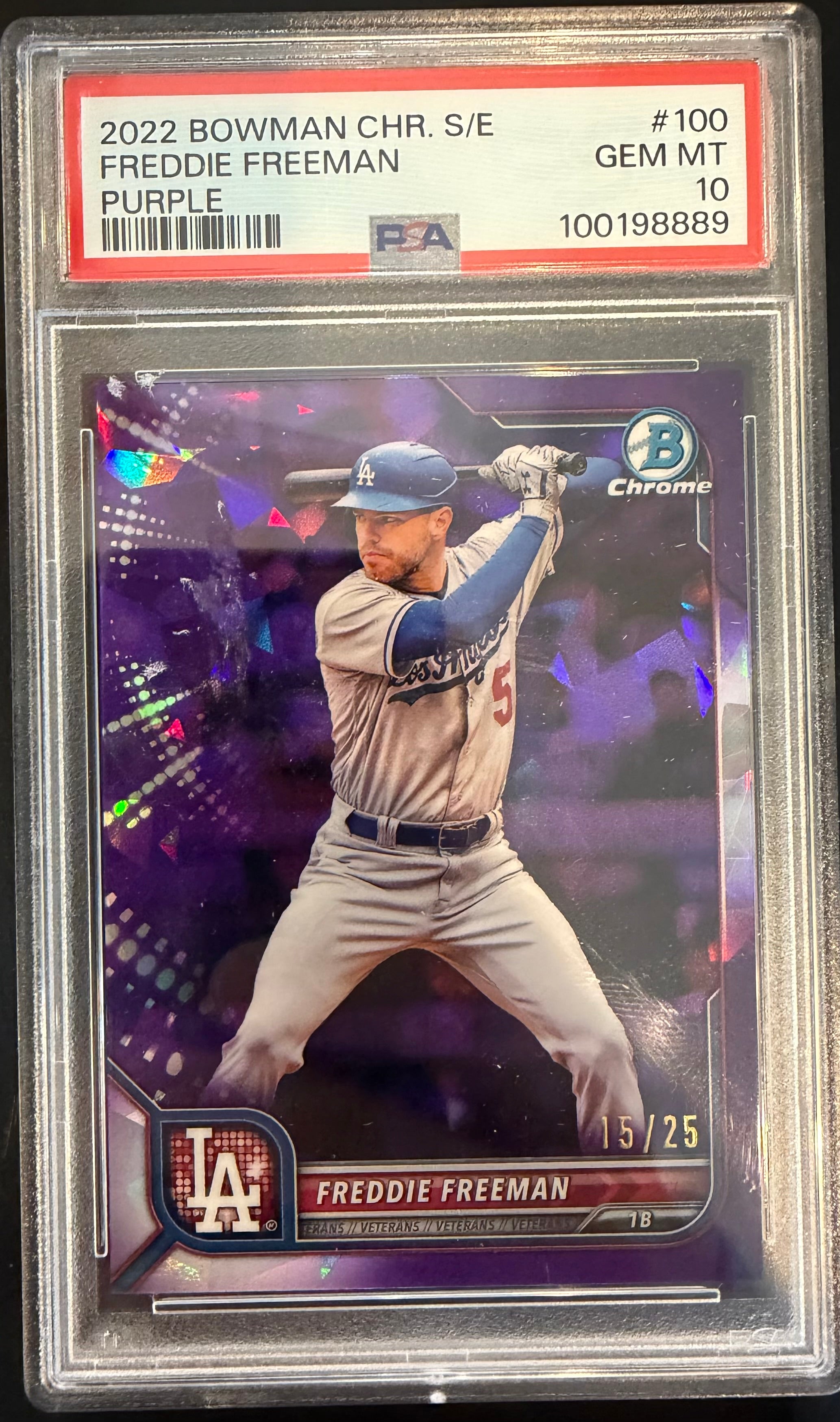 2022 Bowman Chrome Sapphire Purple Freddie Freeman /25 #100 PSA 10