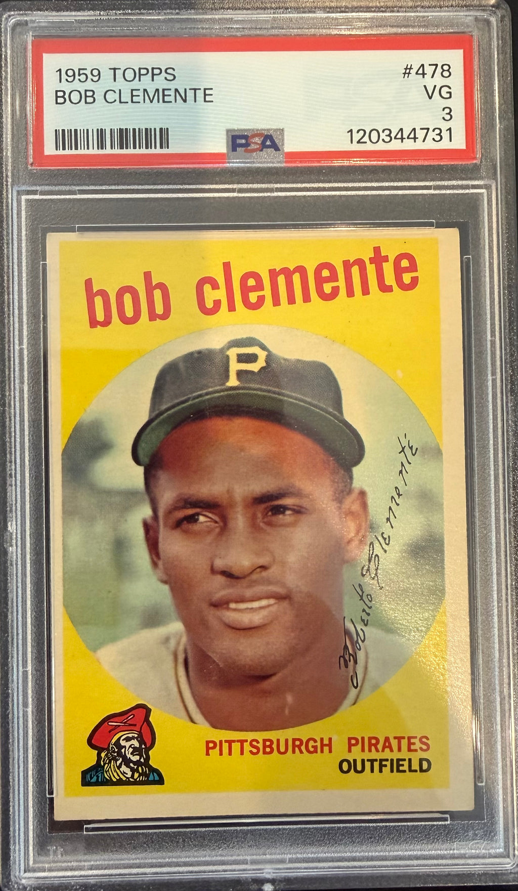 1959 Topps Roberto Clemente #478 PSA VG3