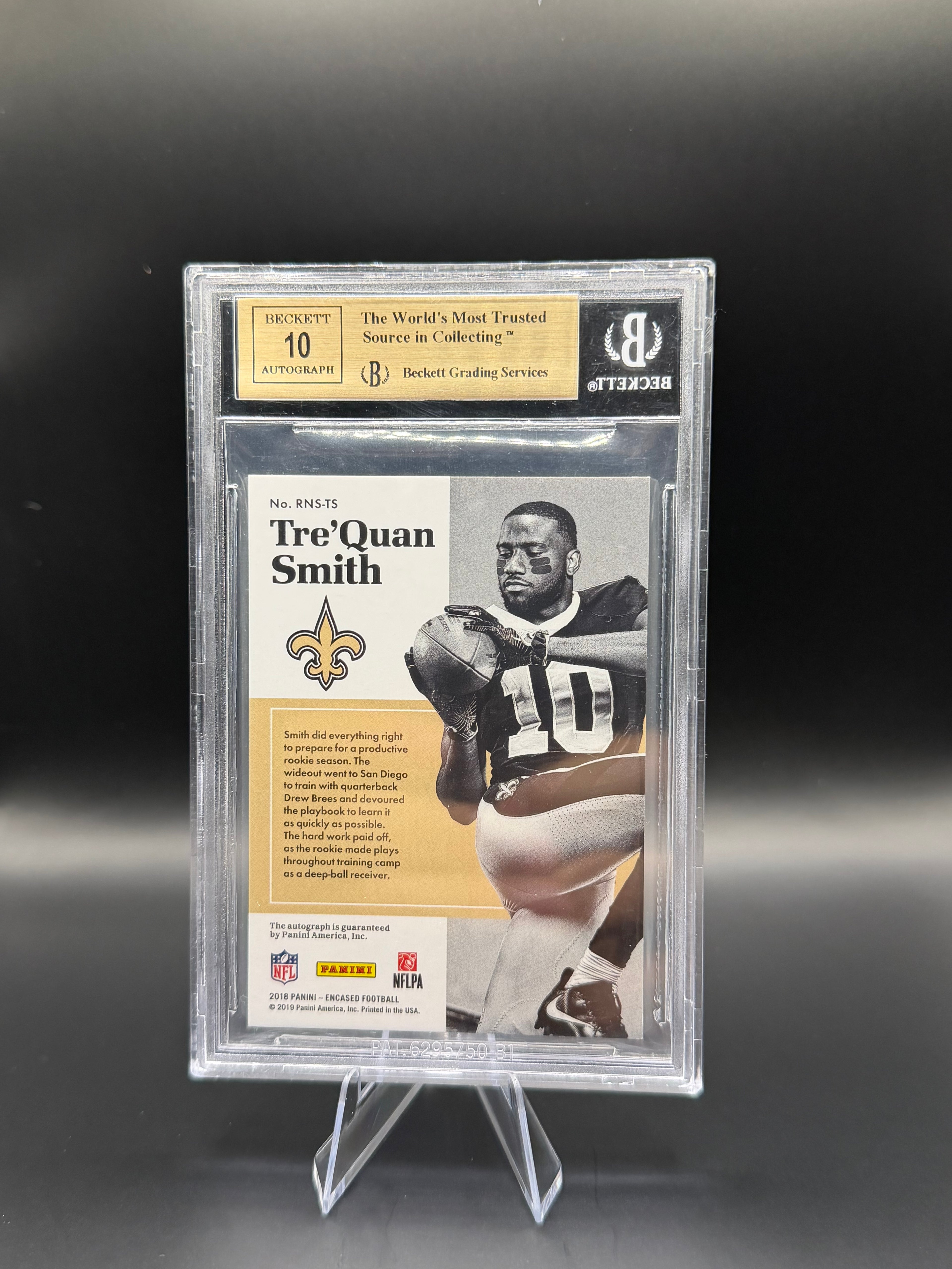 2018 Panini Encased Rookie Notables Signatures Gold #RNSTS Tre'Quan Smith /10