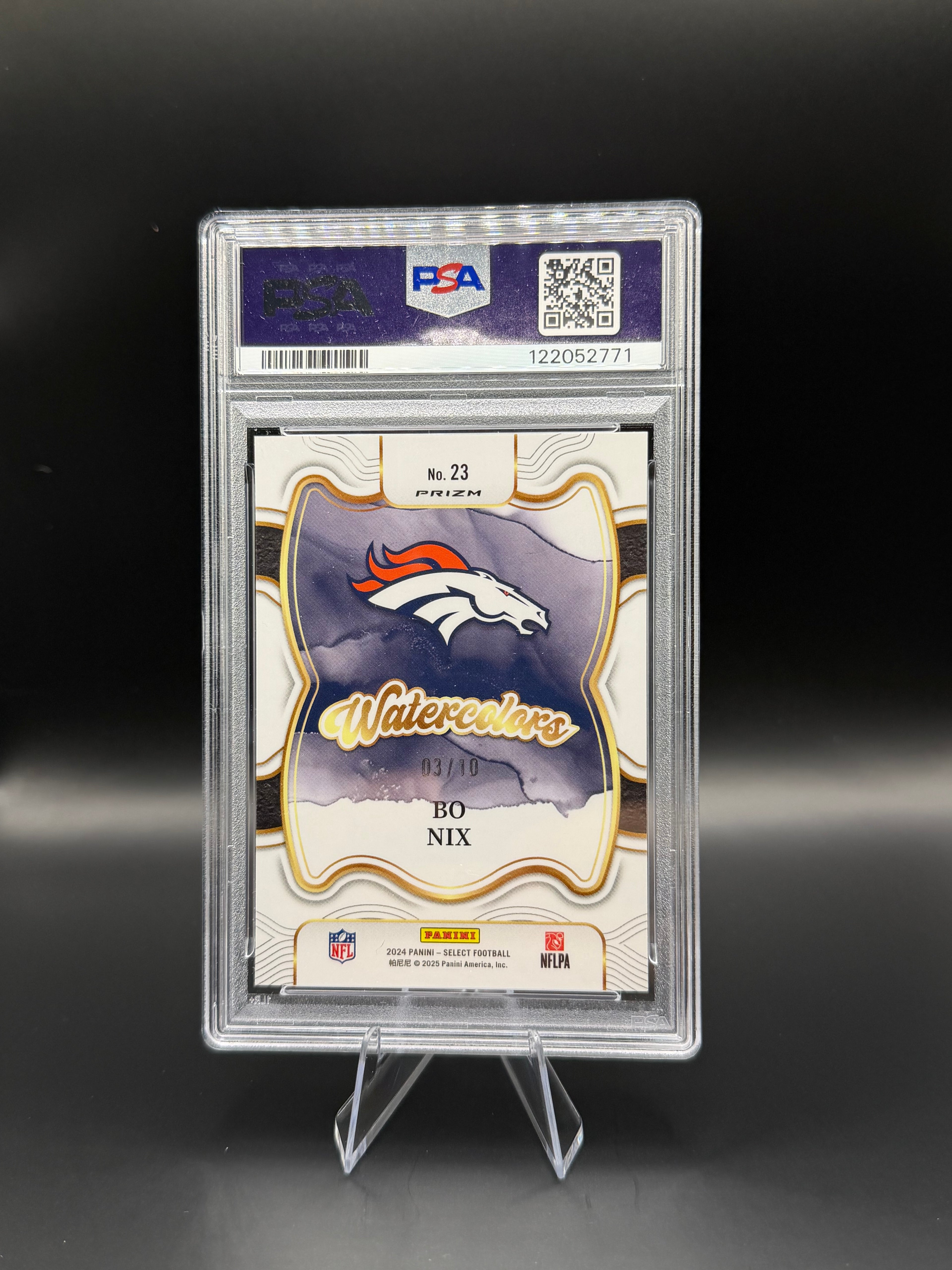 2024 Select Bo Nix Watercolors-Gold Prizm /10