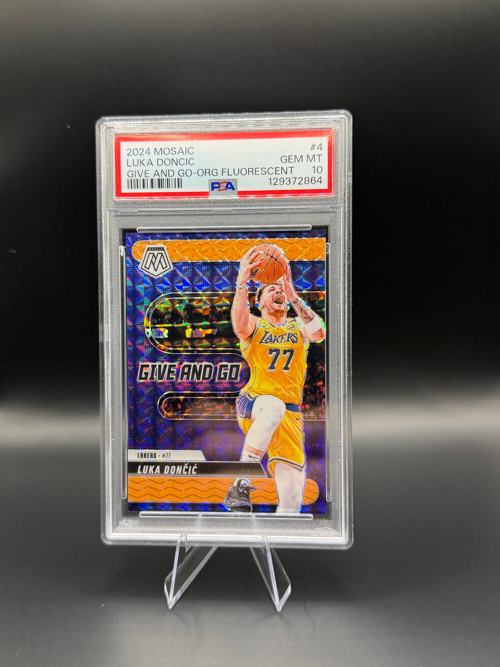 2024 Mosaic Luka Doncic Give and Go-Orange Fluorescent /25