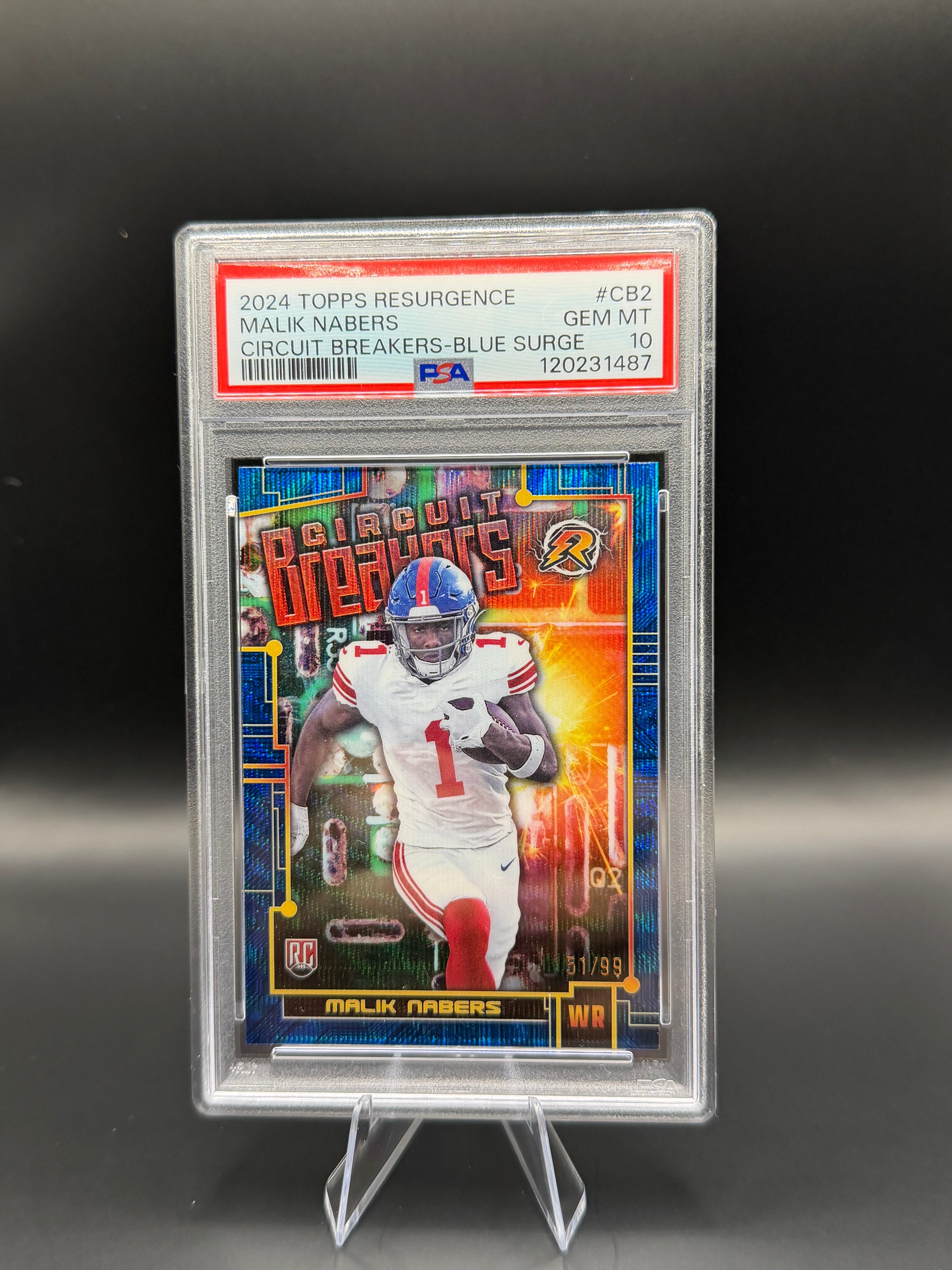 2024 Topps Resurgence Malik Nabers Circuit Breakers-Blue Surge