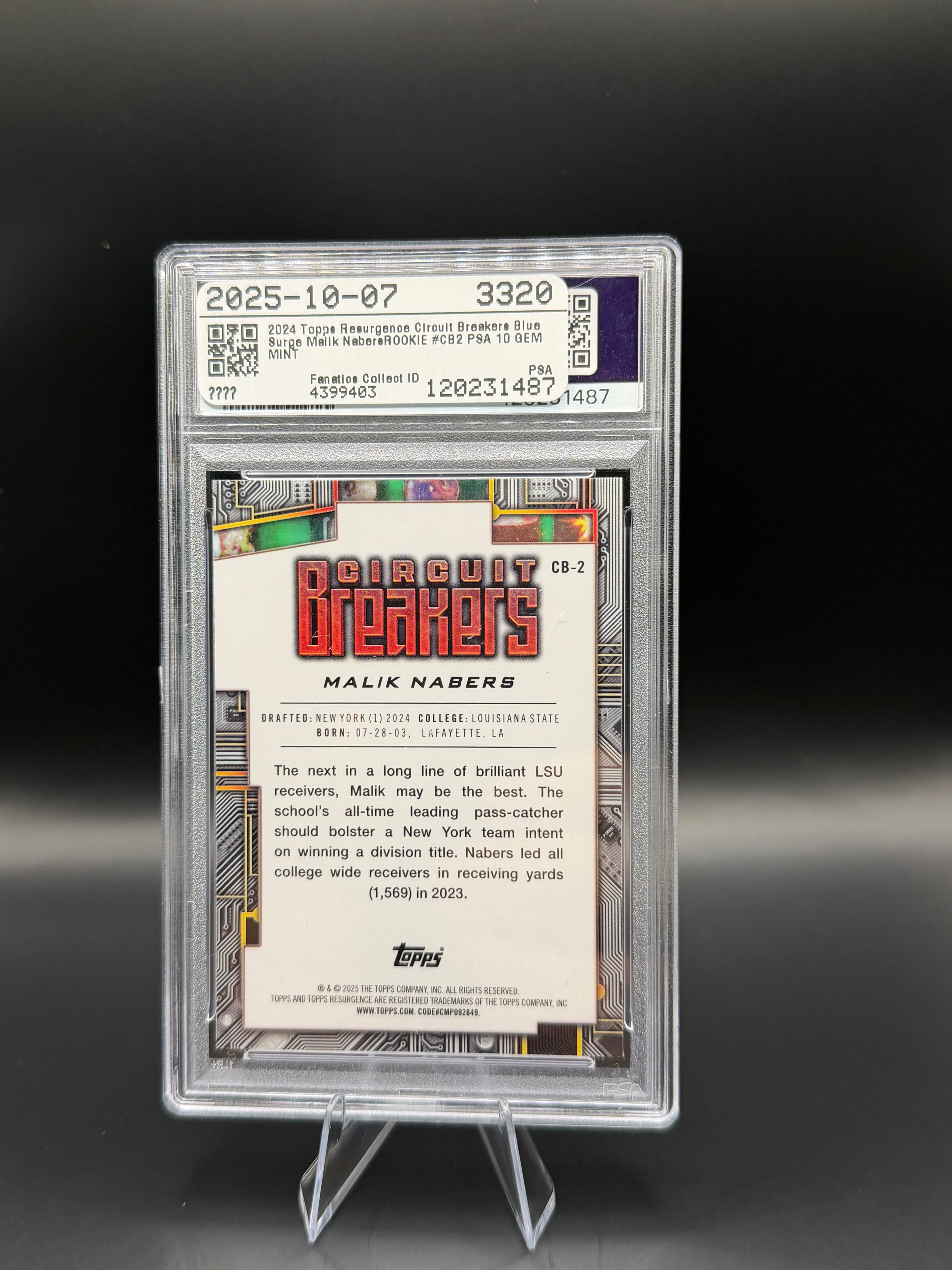 2024 Topps Resurgence Malik Nabers Circuit Breakers-Blue Surge