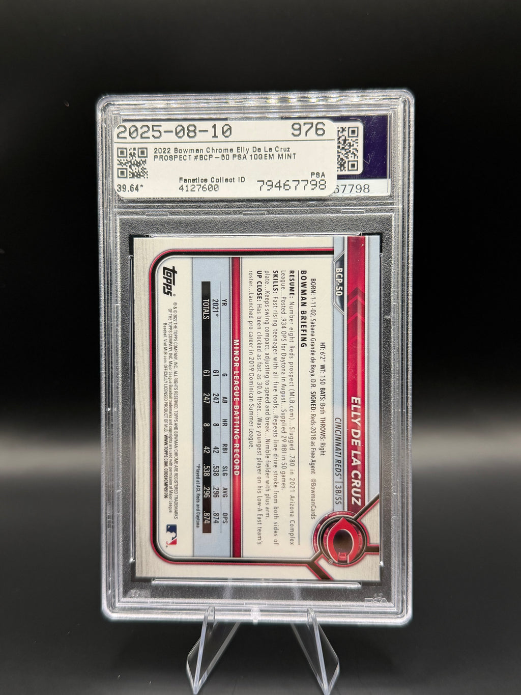 2022 Bowman Elly De La Cruz Chrome Prospects