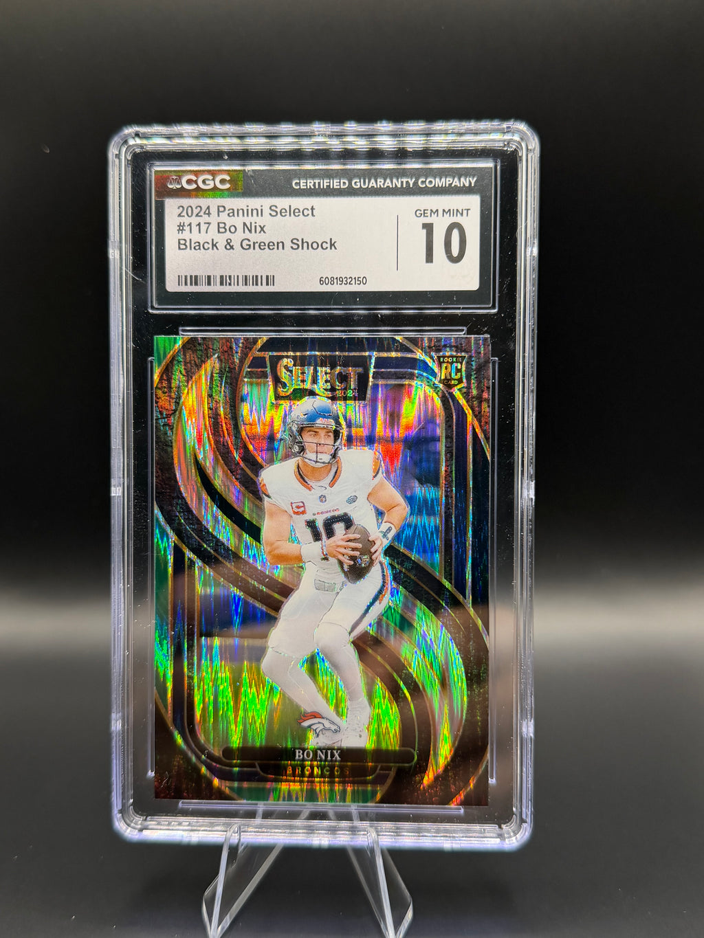 2024 Panini Select #117 Bo Nix Black & Green Shock