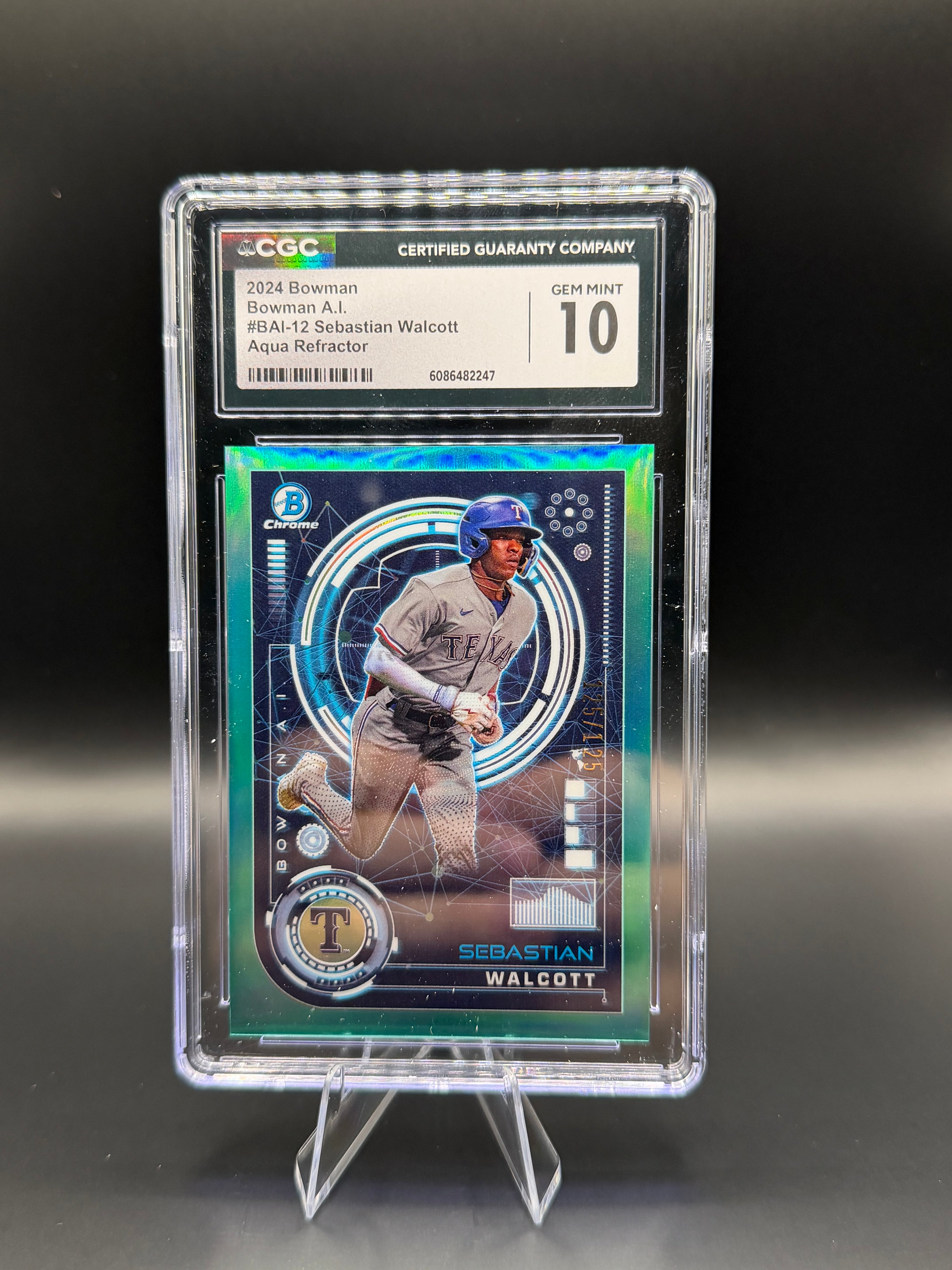 2024 Bowman A.I. #BAI-12 Sebastian Walcott Aqua Refractor /125