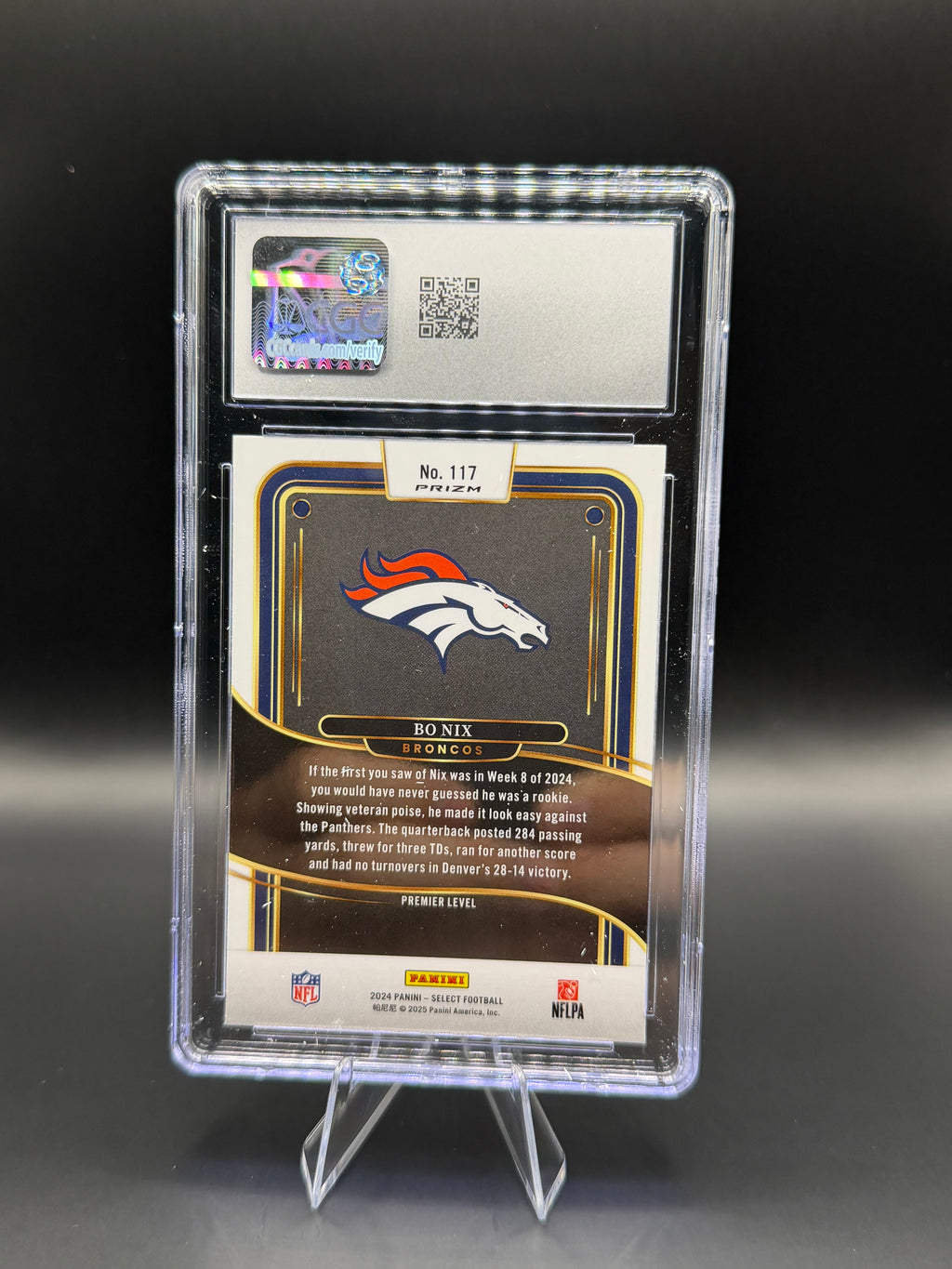 2024 Panini Select #117 Bo Nix Black & Red Shock RC