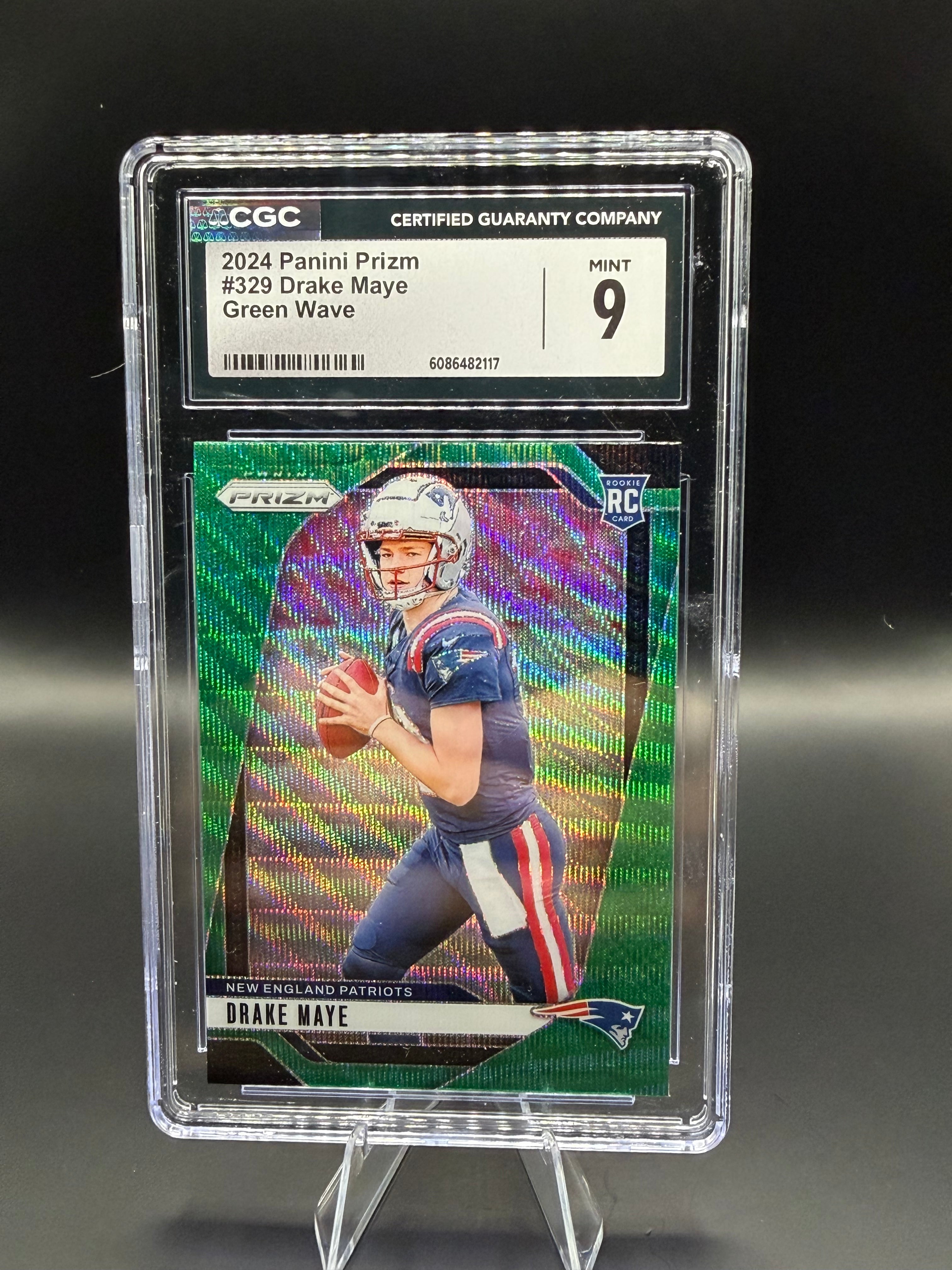 2024 Panini Prizm #329 Drake Maye Green Wave