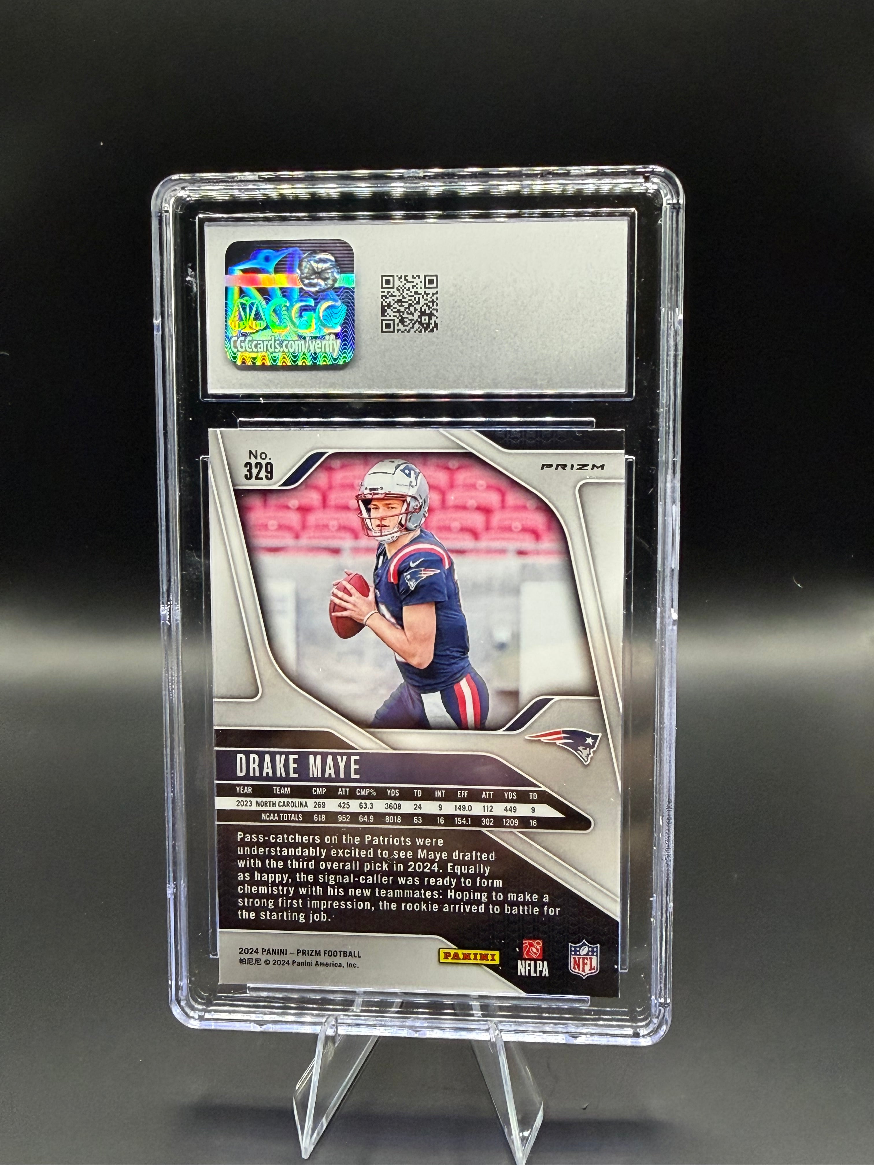 2024 Panini Prizm #329 Drake Maye Green Wave