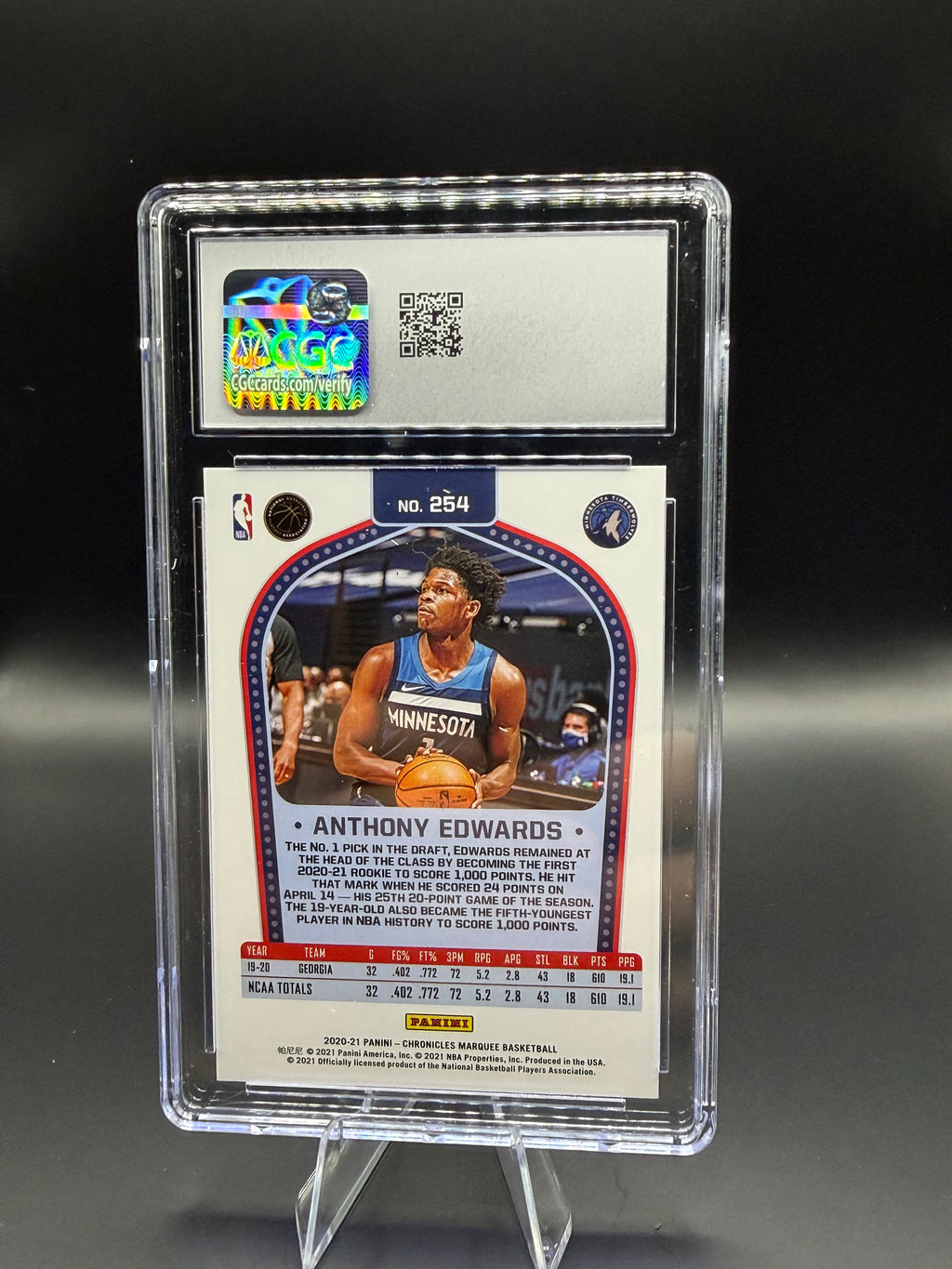 2020-21 Panini Chronicles  Marquee #254 Anthony Edwards RC