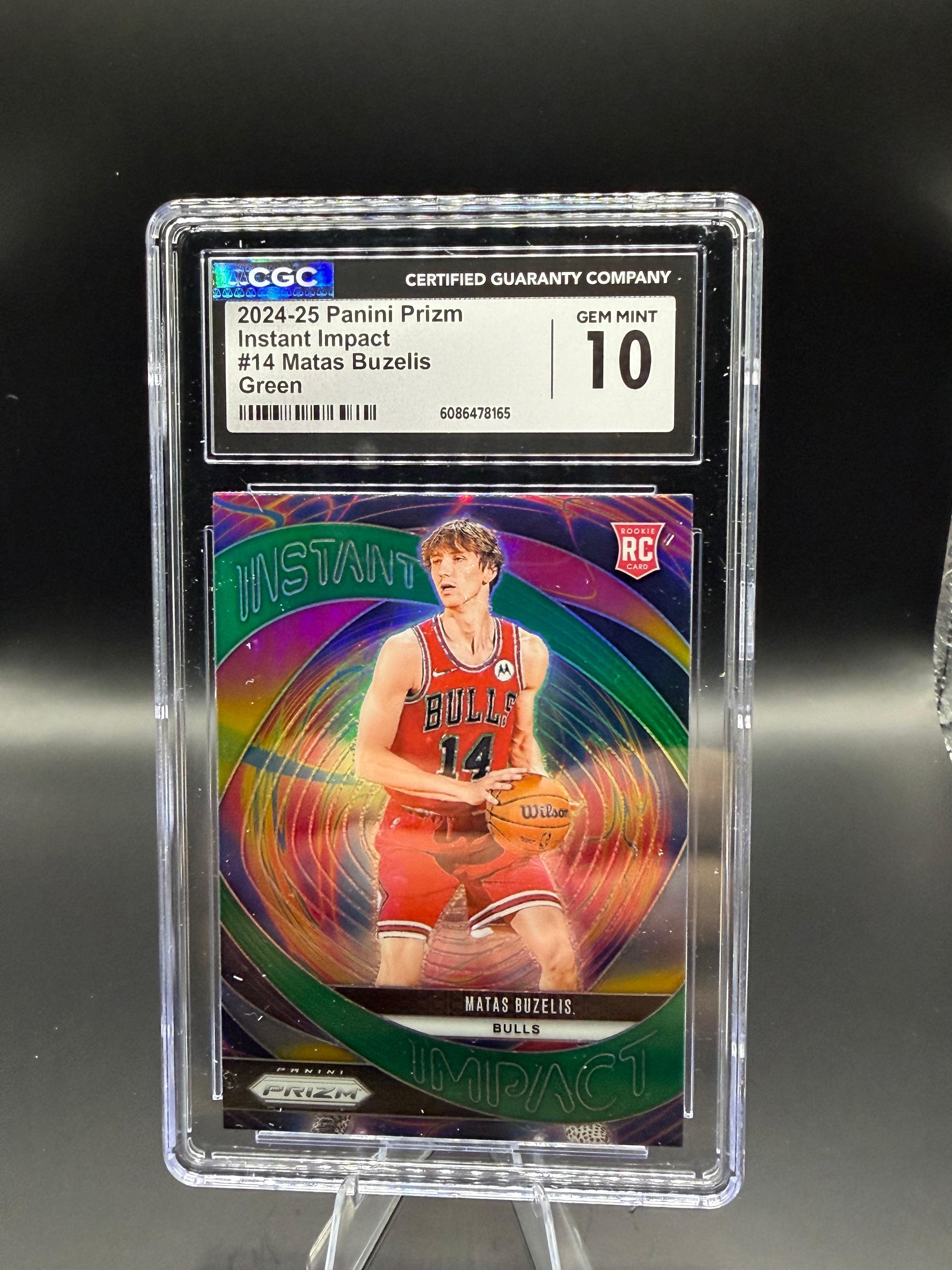 2024-25 Panini Prizm Instant Impact #14 Matas Buzelis Green
