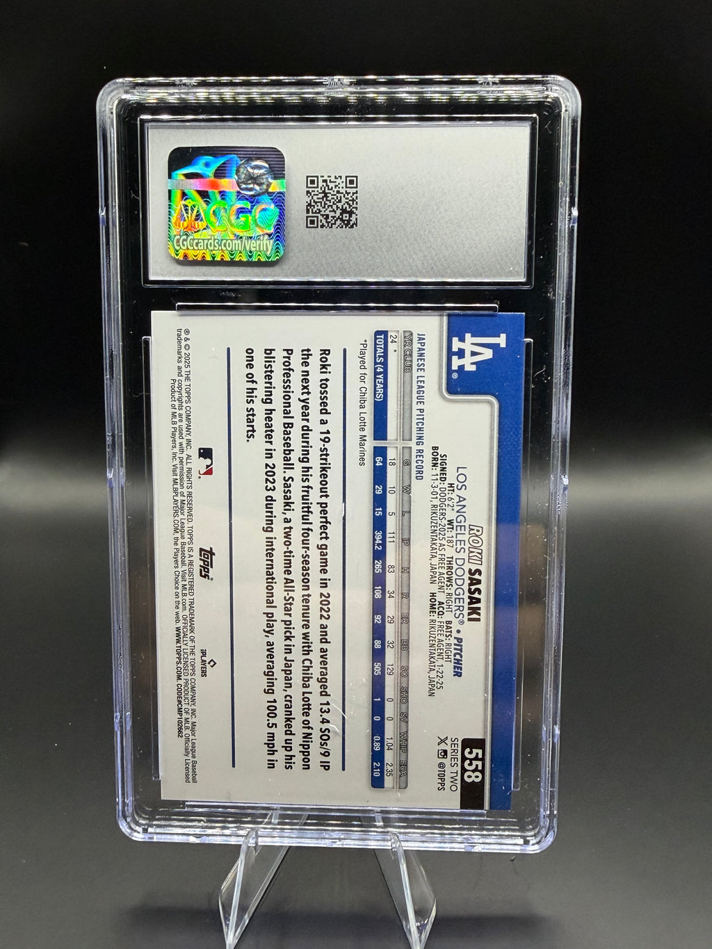 2025 Topps #558 Roki Sasaki RC