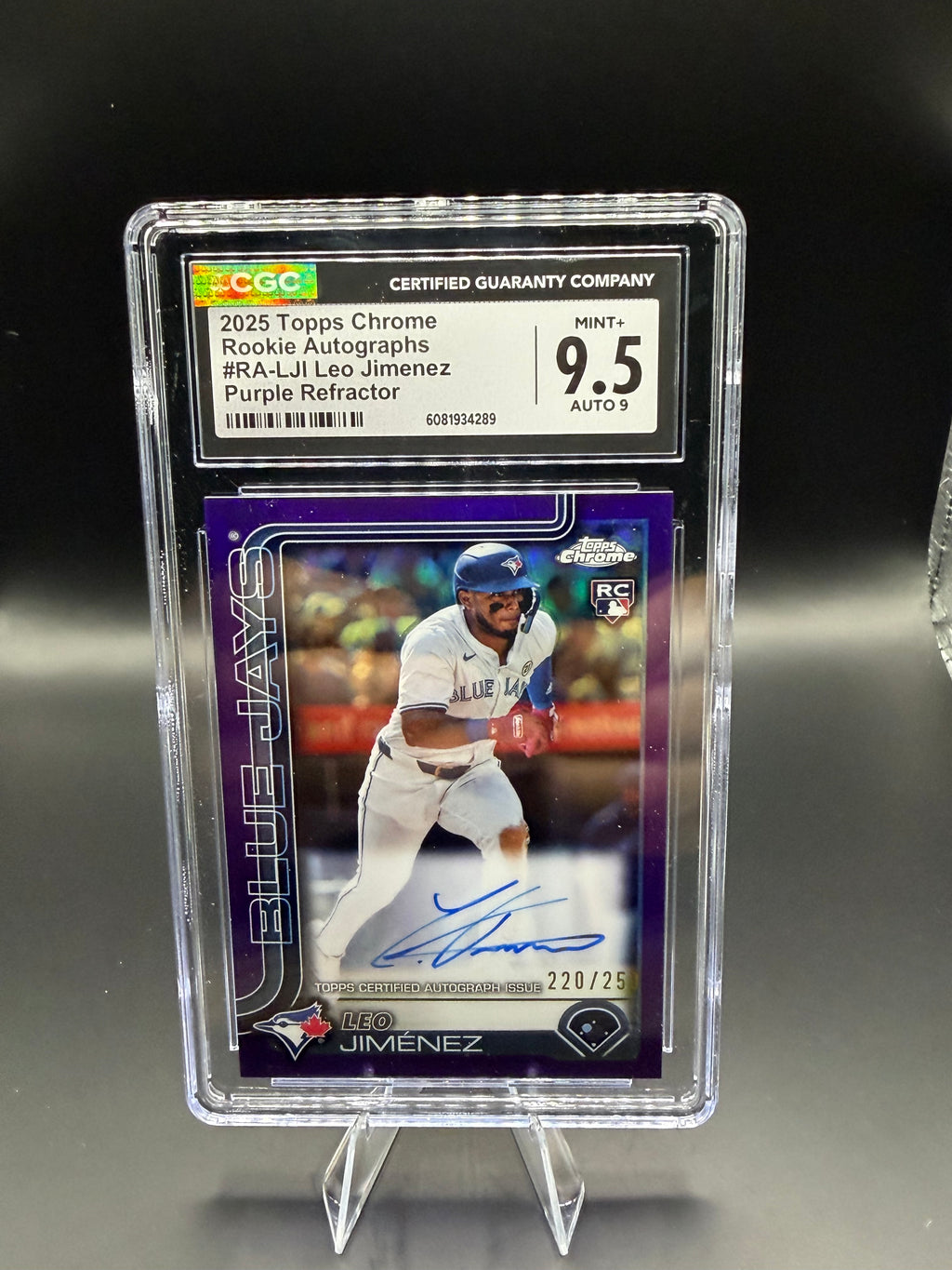 2025 Topps Chrome Rookie Autographs #RA-LJI Leo Jimenez Purple Refractor /250