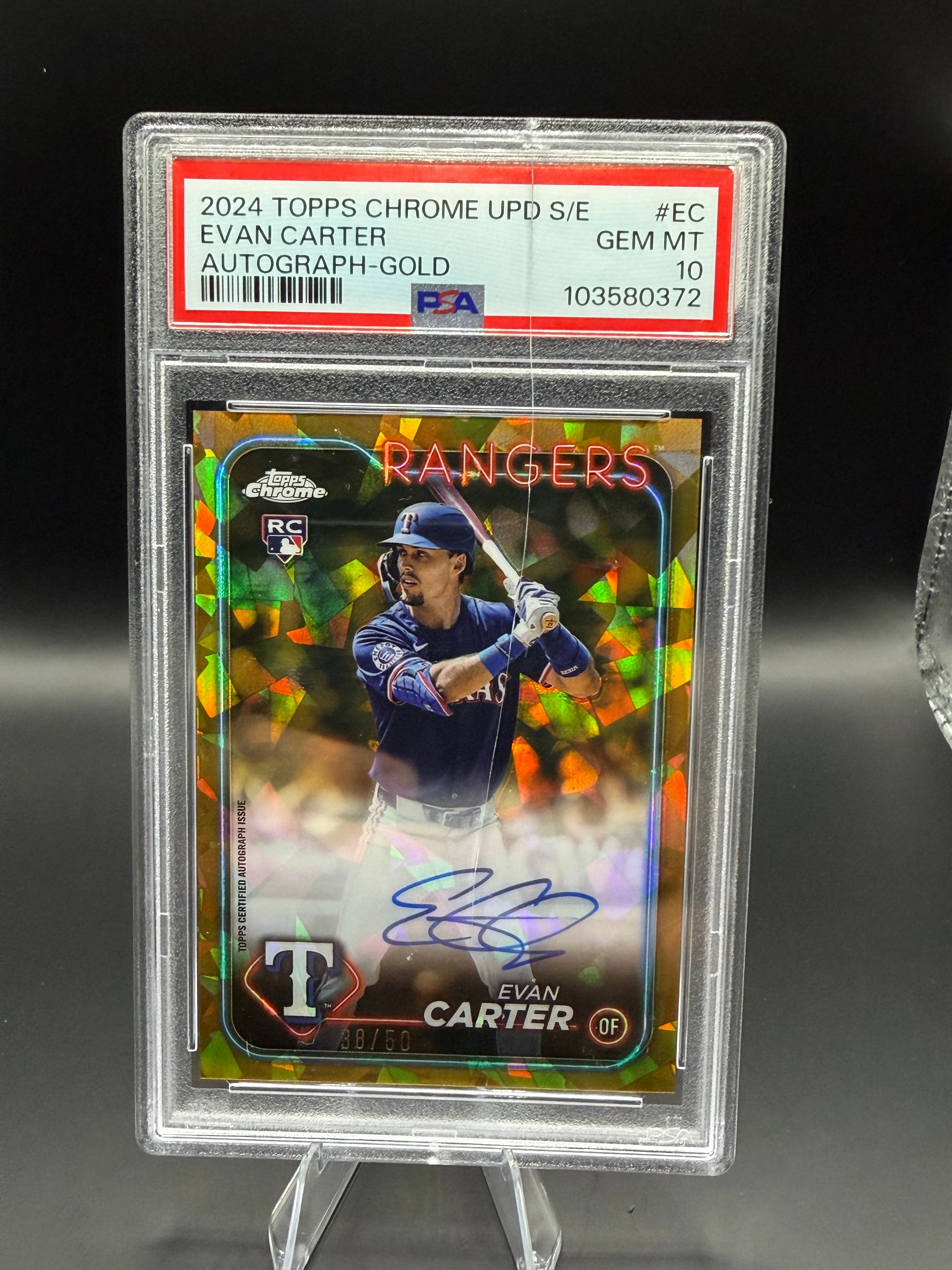 2024 Topps Chrome UPD S/E Evan Carter Autograph-Gold /50