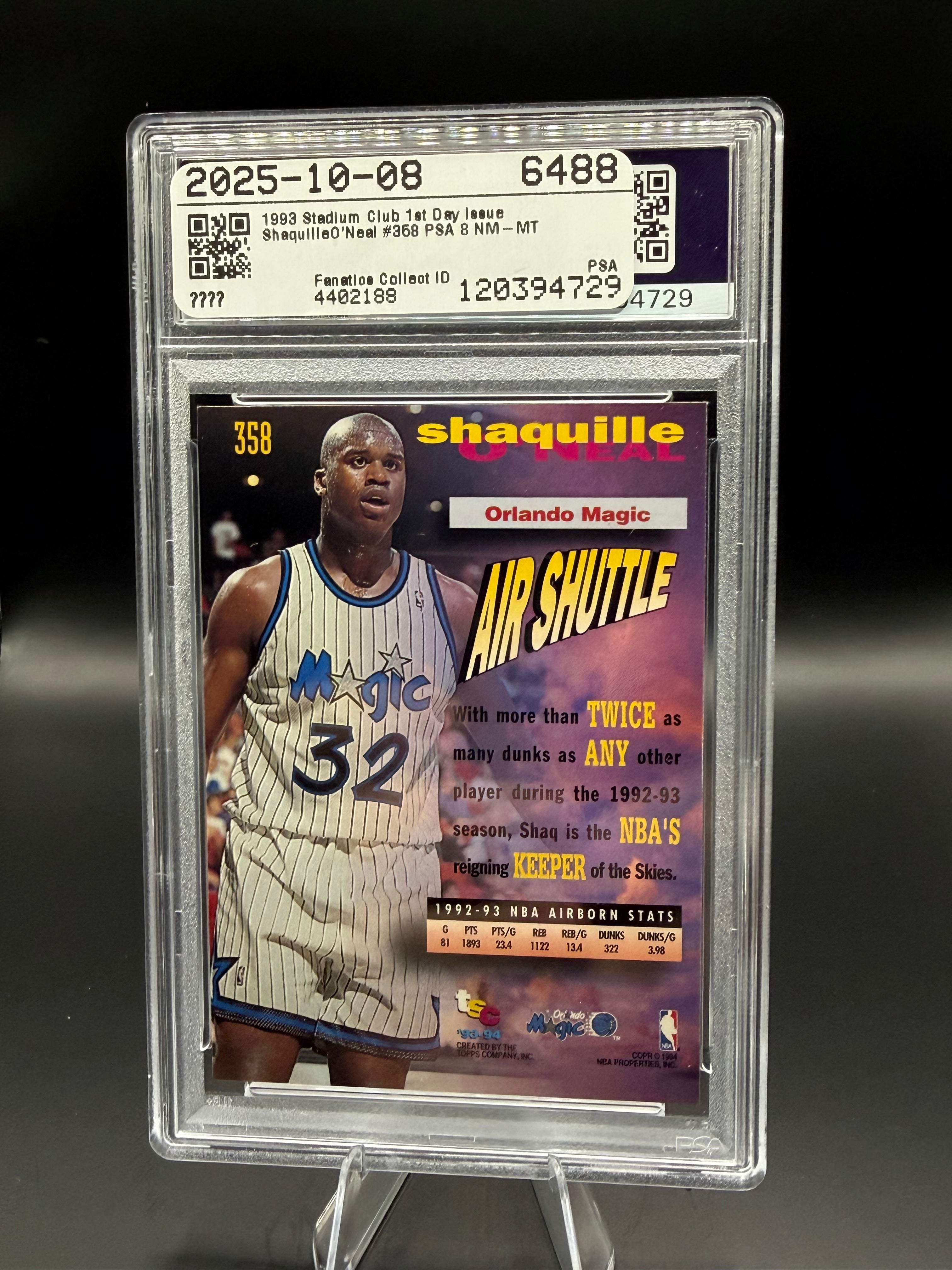 1993 Stadium Club Shaquille O'Neal 1st Day Issue