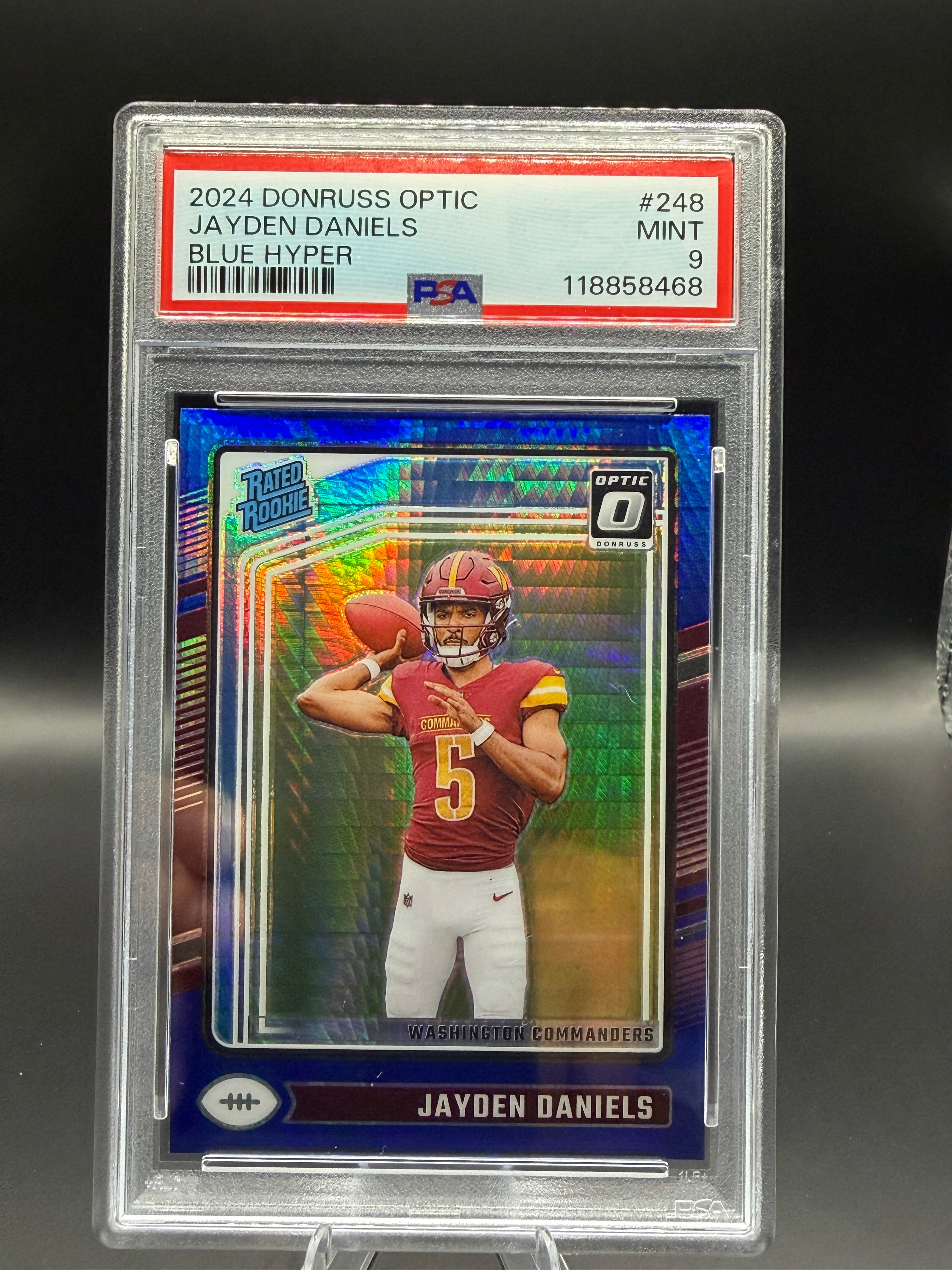 2024 Donruss Optic Jayden Daniels Blue Hyper RC