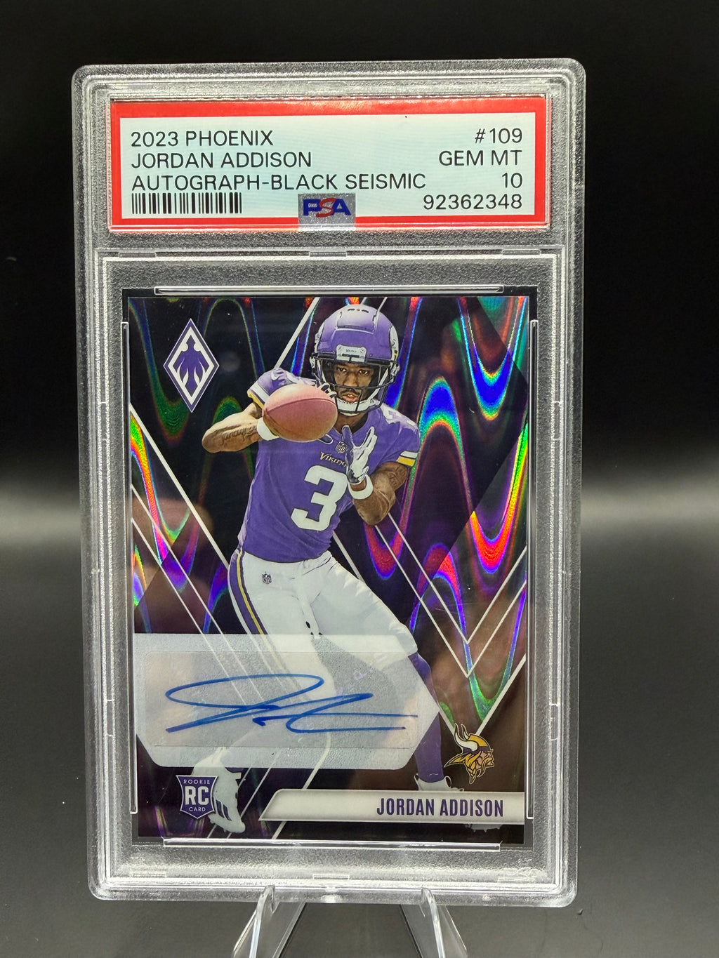 2023 Phoenix Jordan Addison Autograph-Black Seismic RC /10