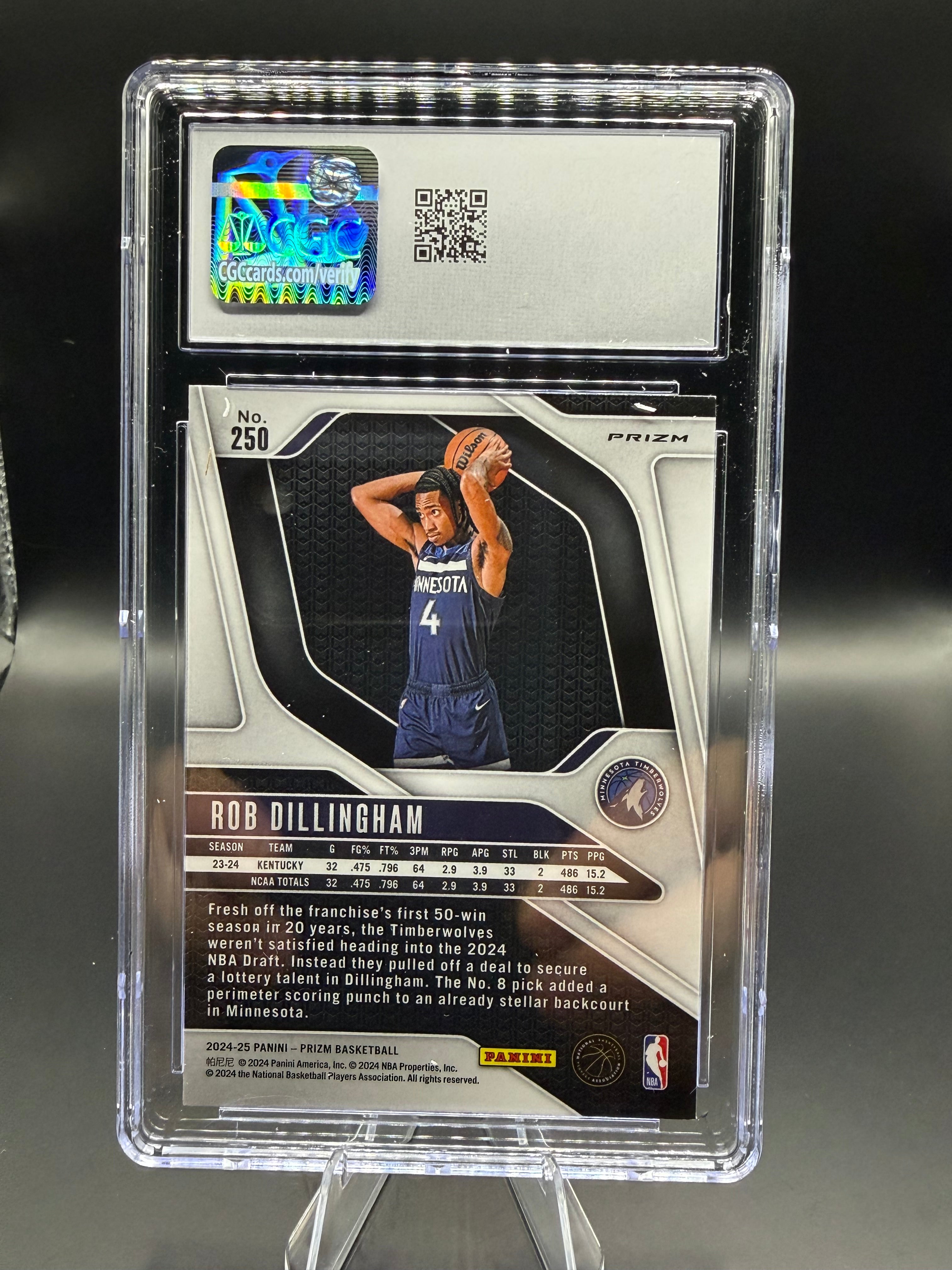 2024-25 Panini Prizm #250 Rob Dillingham Red Ice RC