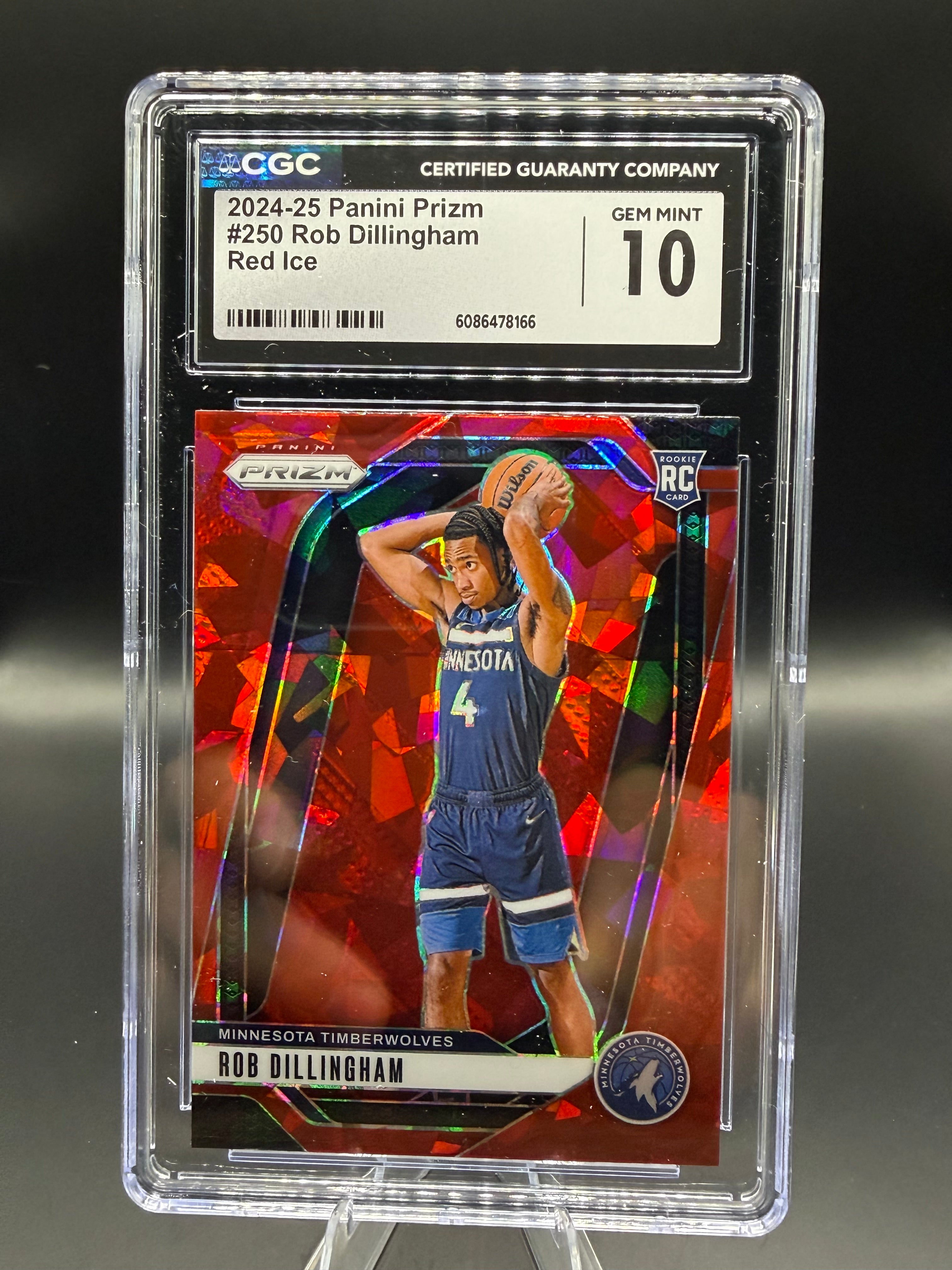 2024-25 Panini Prizm #250 Rob Dillingham Red Ice RC