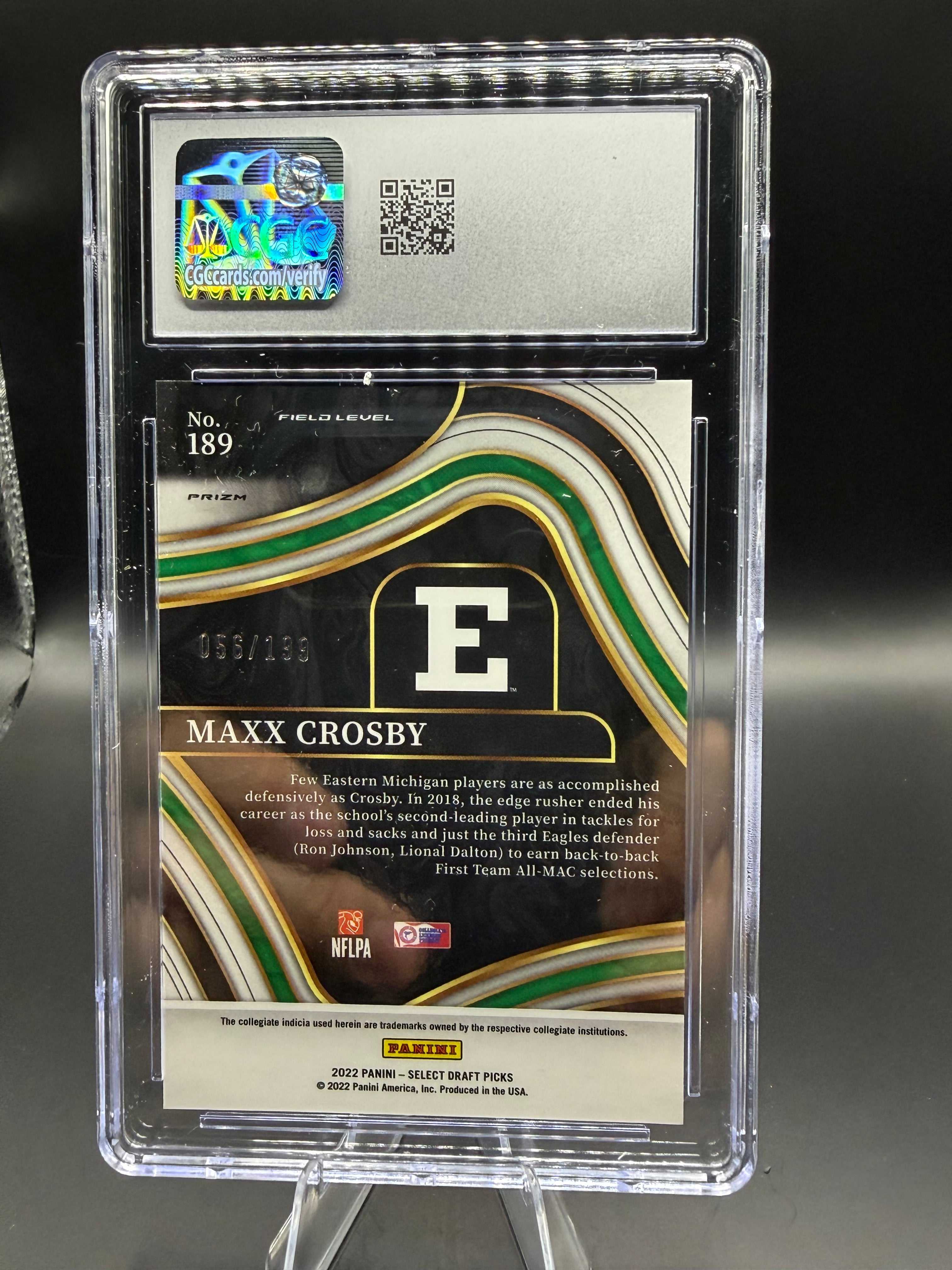 2022 Panini Select Draft Picks #189 Maxx Crosby Tri-Color /199