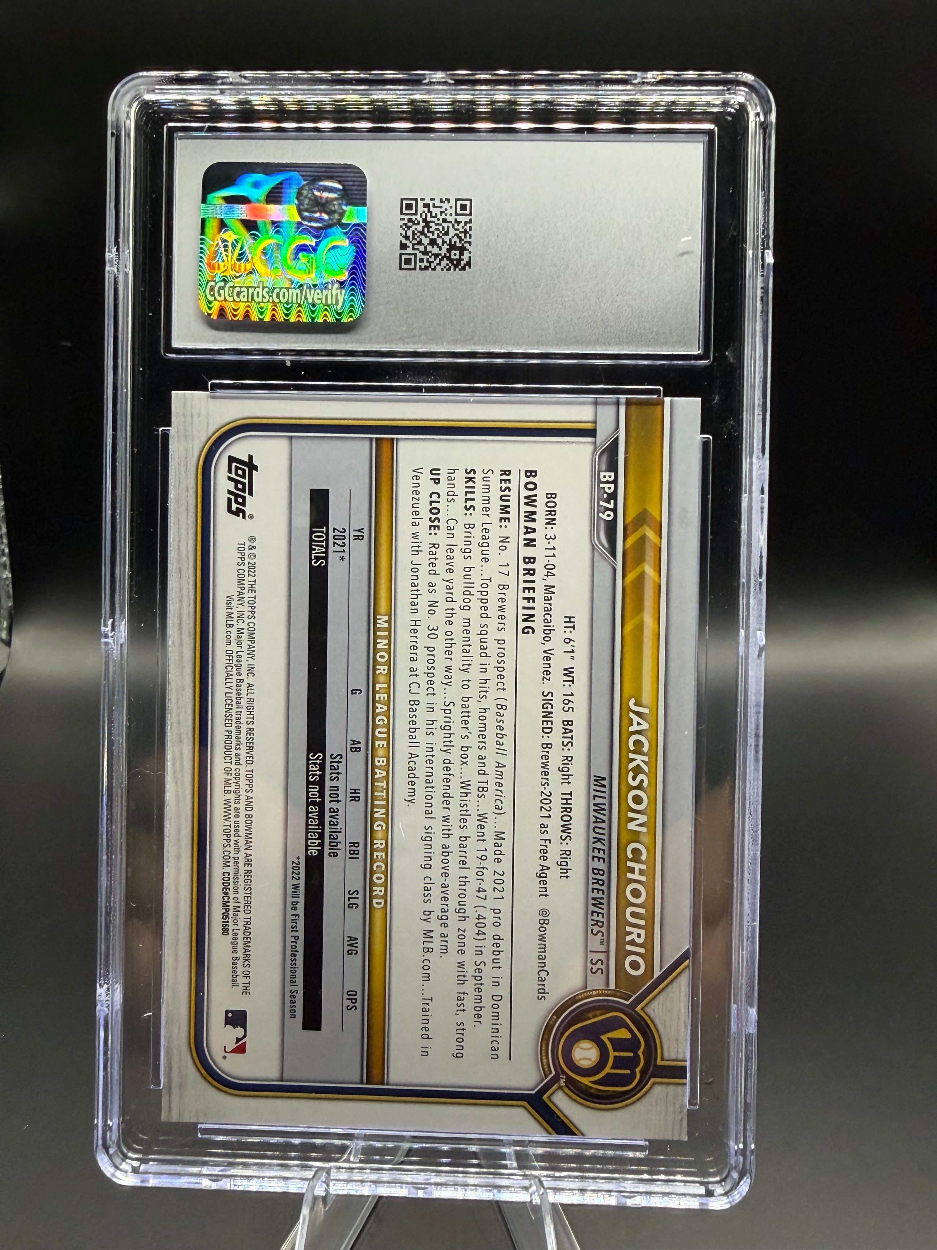 2022 Bowman Prospects #BP-79 Jackson Chourio RC