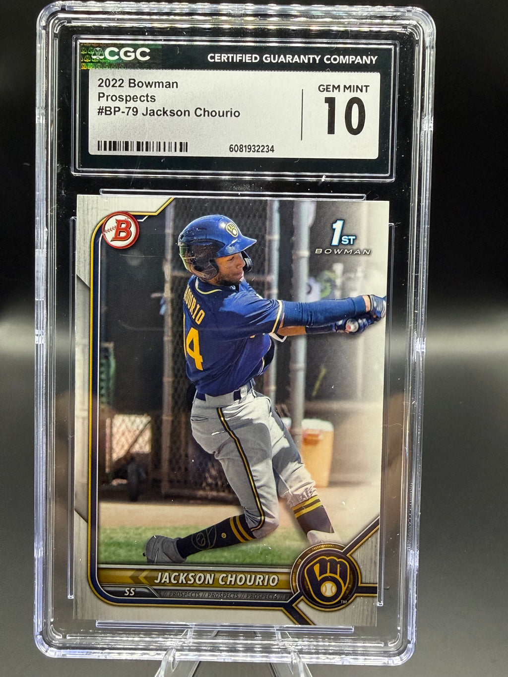 2022 Bowman Prospects #BP-79 Jackson Chourio RC