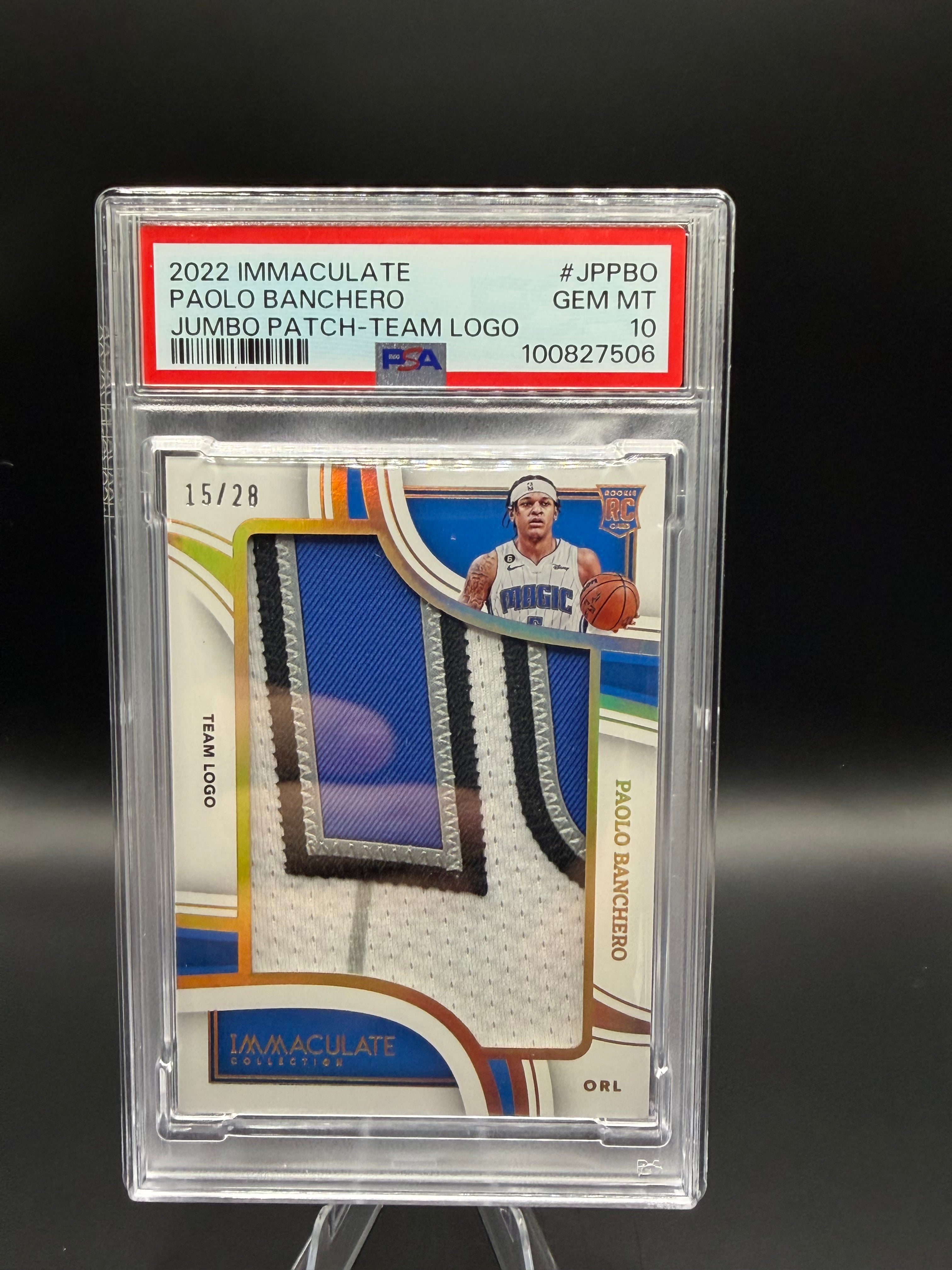2022 Immaculate Paolo Banchero Jumbo Patch-Team Logo RC /28