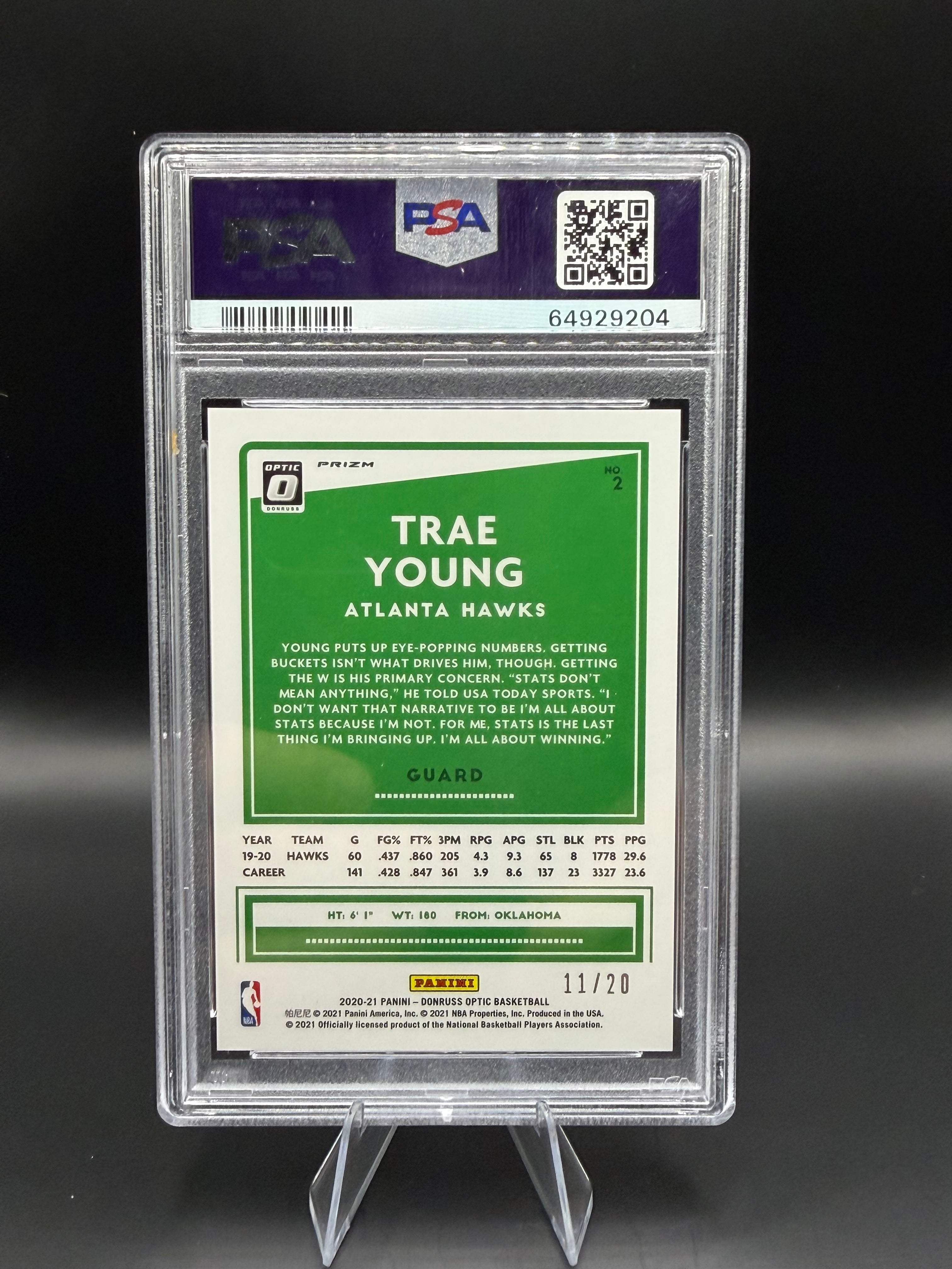 2020 Donruss Optic Trae Young Fast Break Pink /20