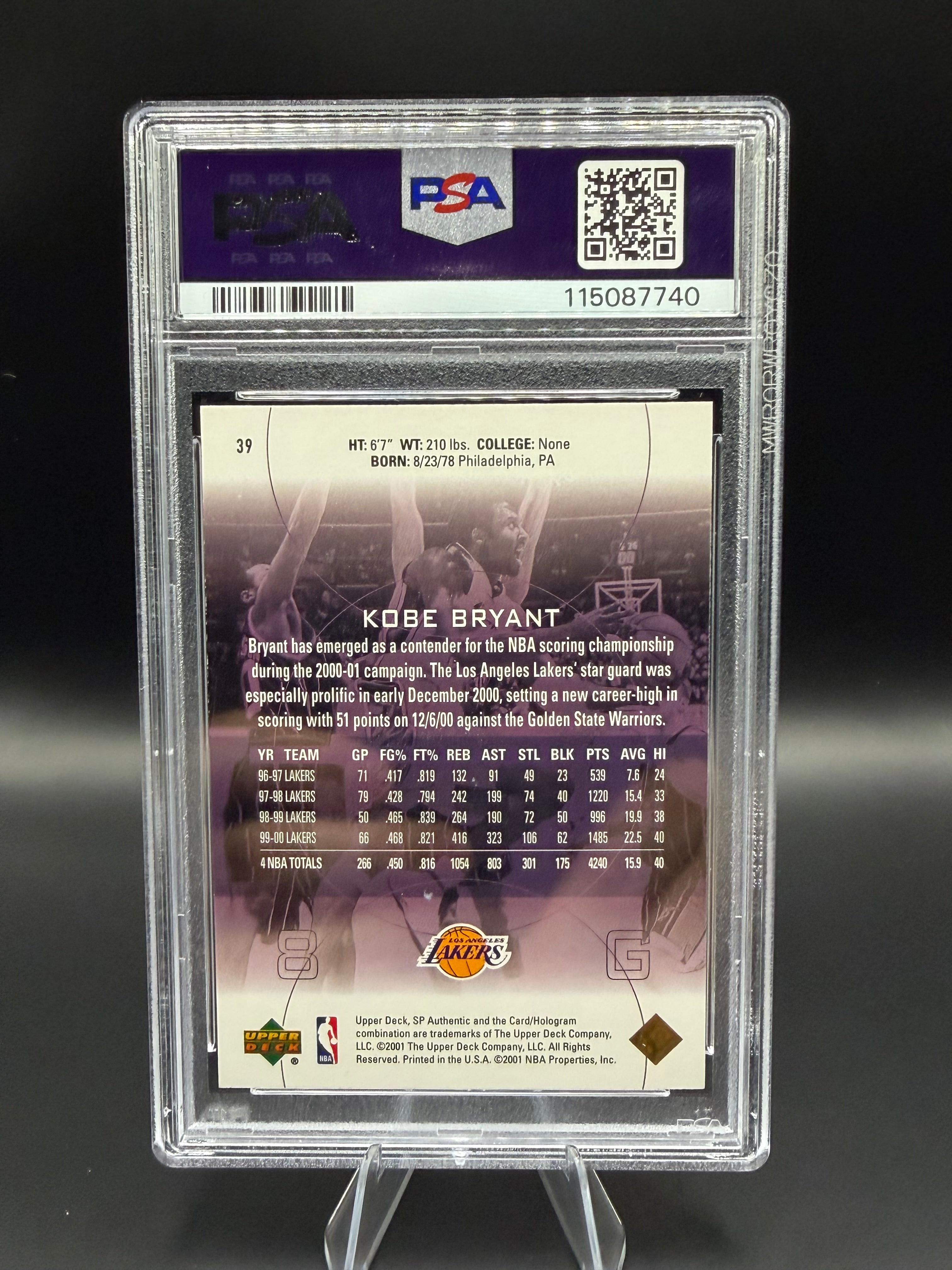 2000 SP Authentic Kobe Bryant