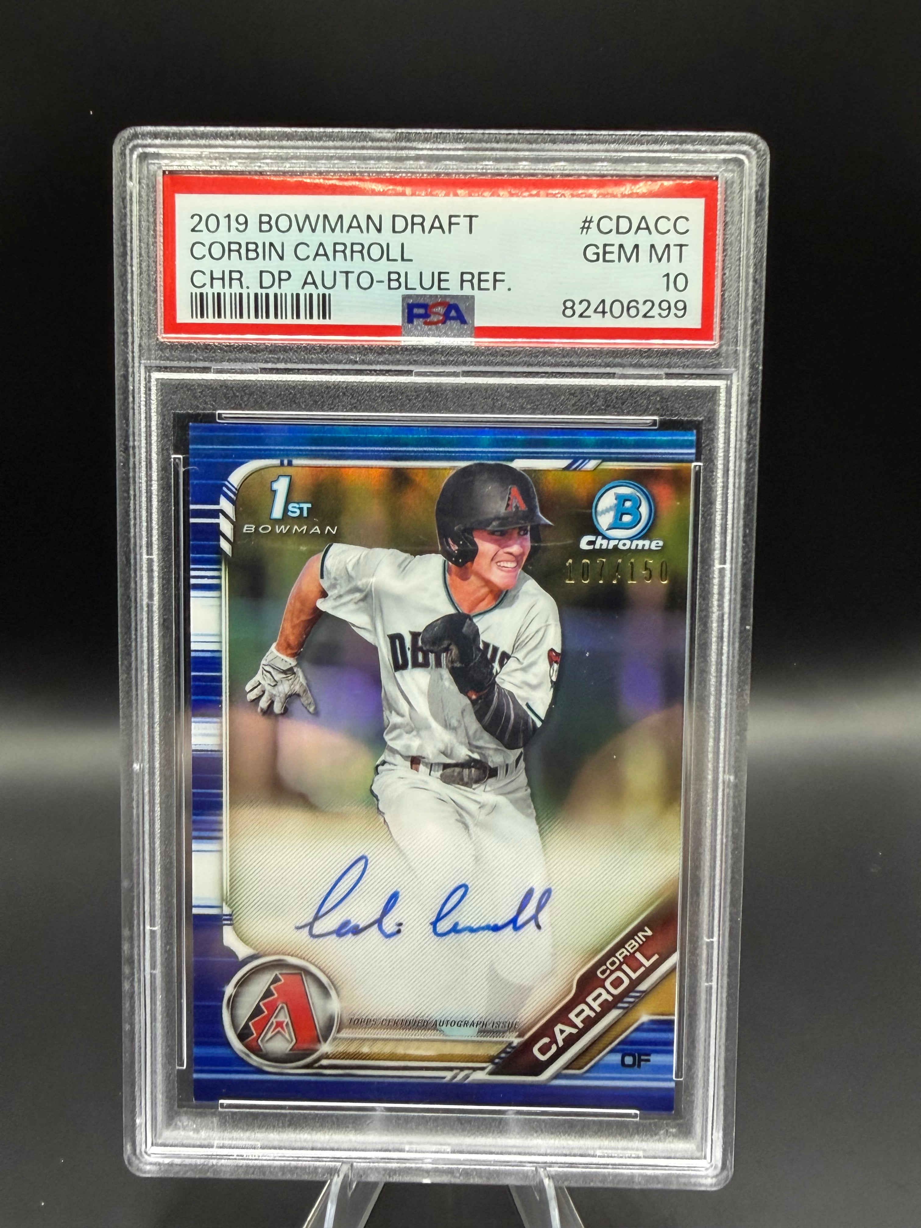2019 Bowman Draft Corbin Carroll CHR. DP Auto-Blue Ref. /150