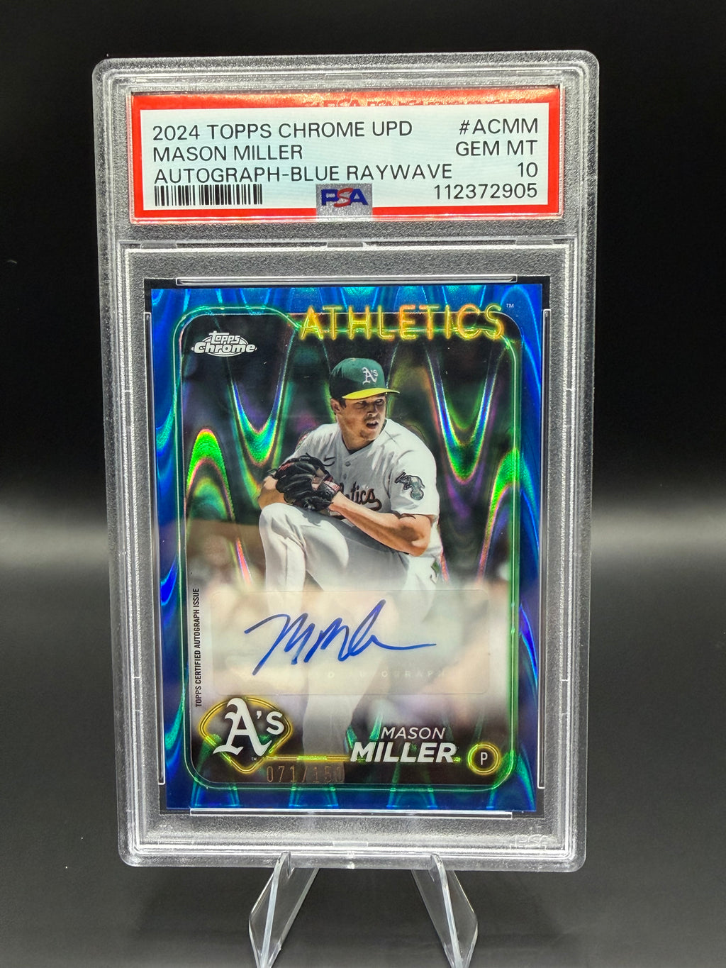 2024 Topps Chrome UPD Mason Miller Autograph-Blue Raywave /150