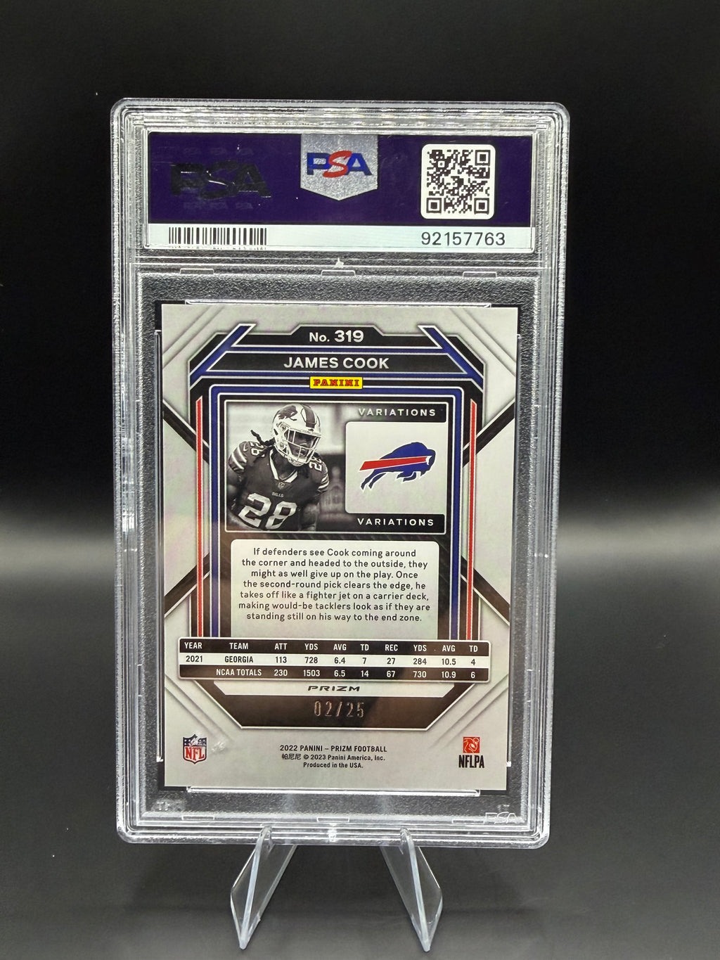 2022 Prizm James Cook Variation-Mojo Prizm RC /25