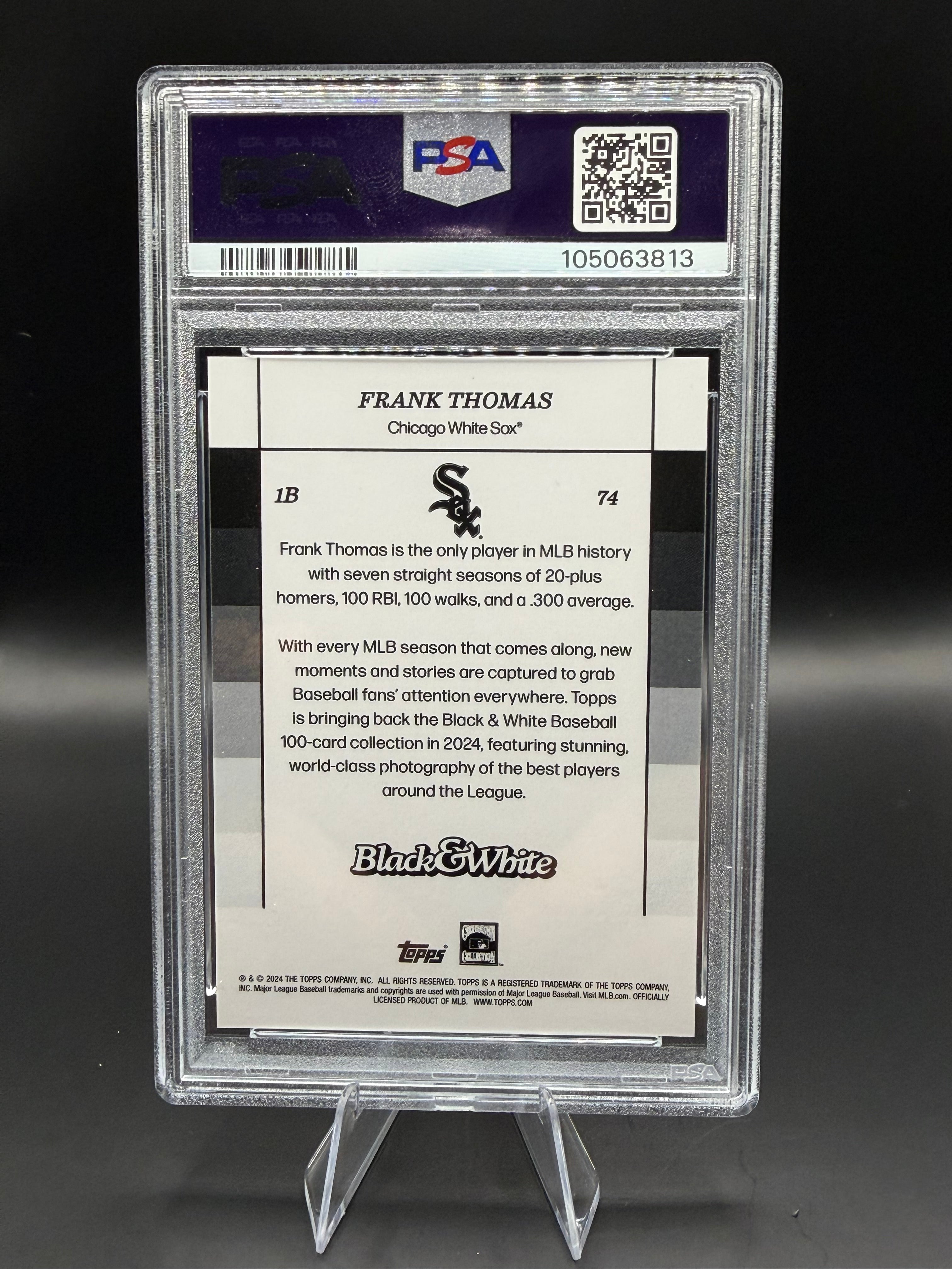 2024 Topps Black & White Frank Thomas Purple /25