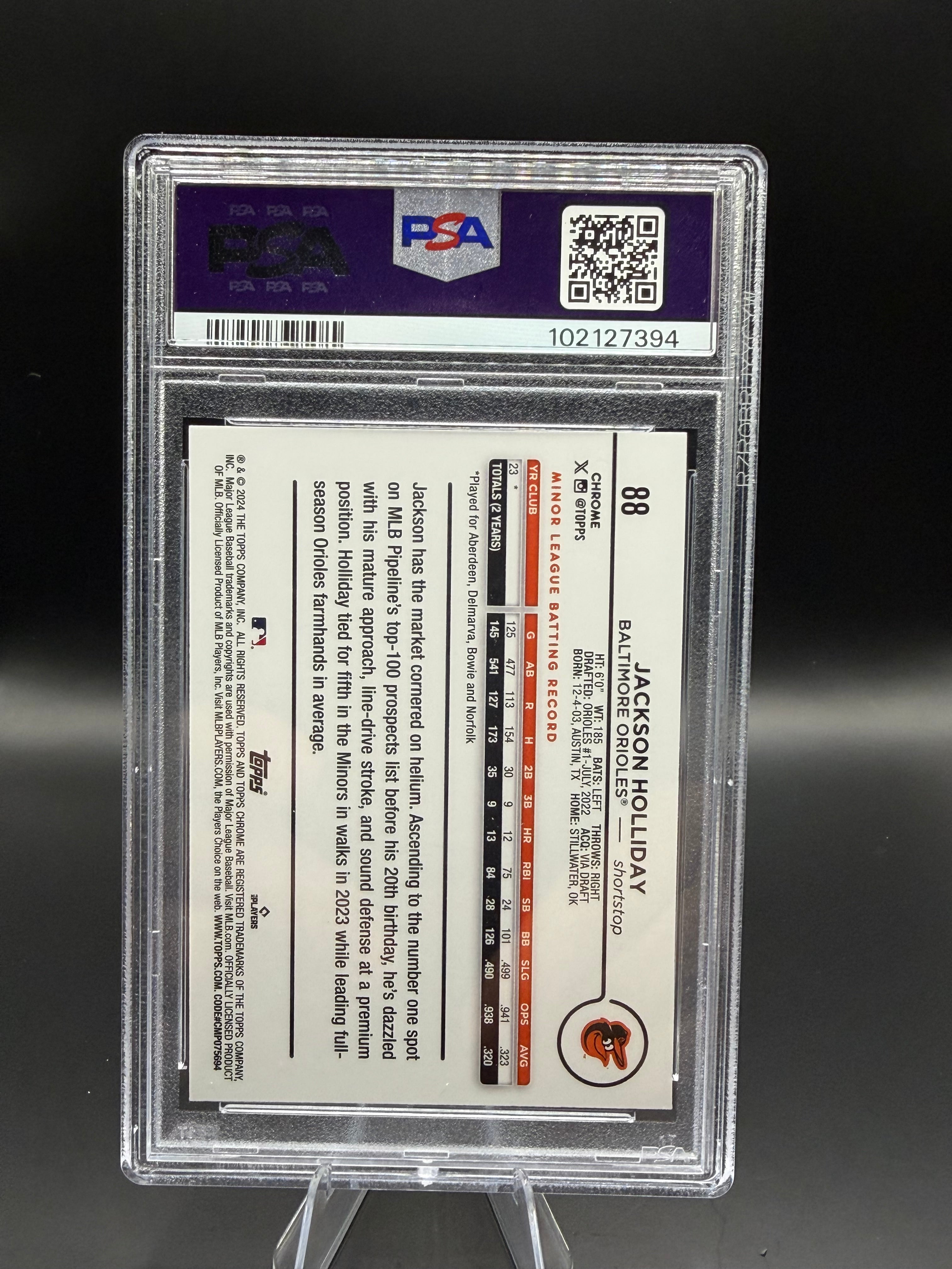 2024 Topps Chrome Jackson Holliday Aqua Refractor RC /199