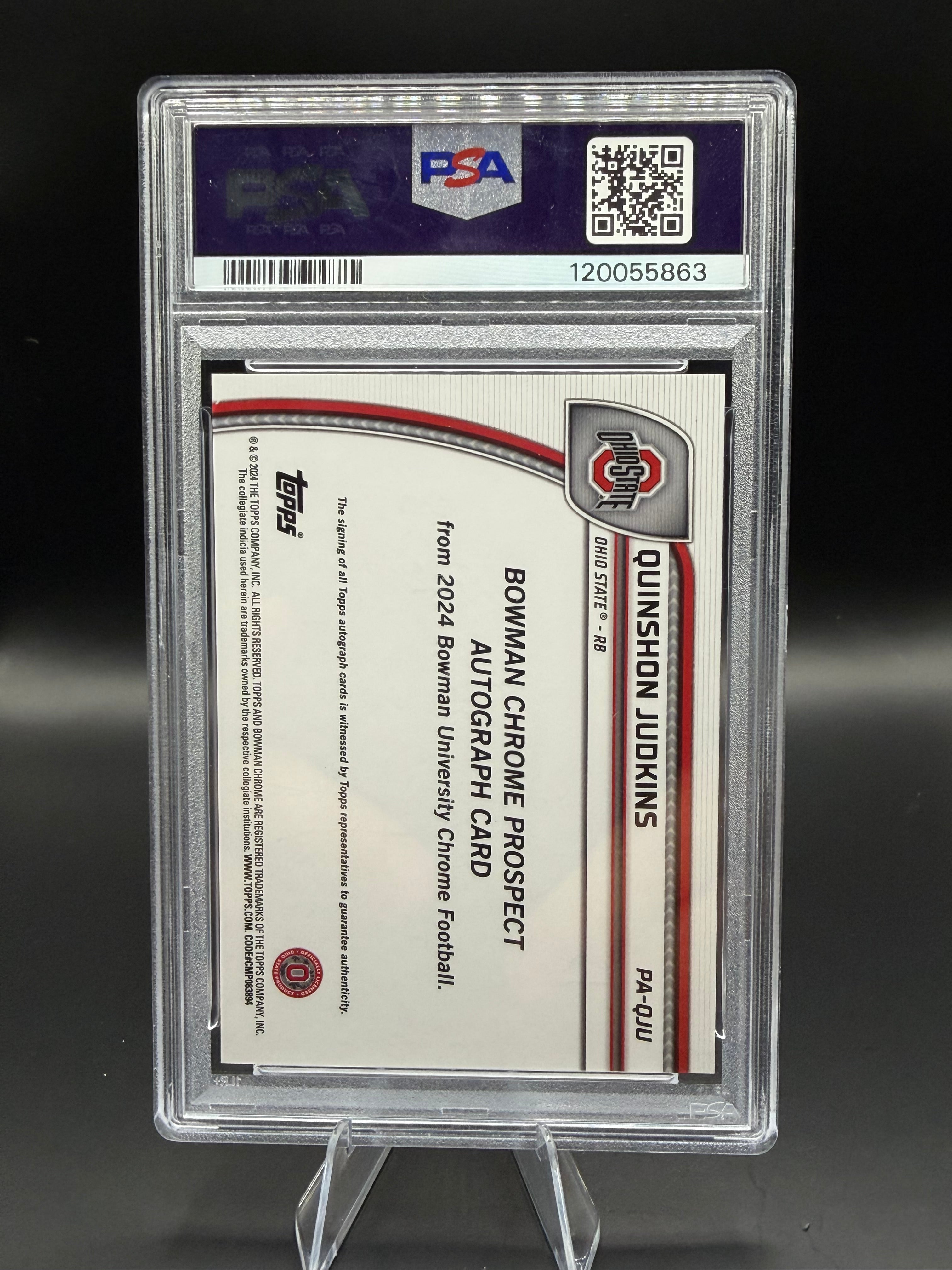 2024 Bowman U Chrome Quinshon Judkins CHR Prospects AU-Org Refractor /25