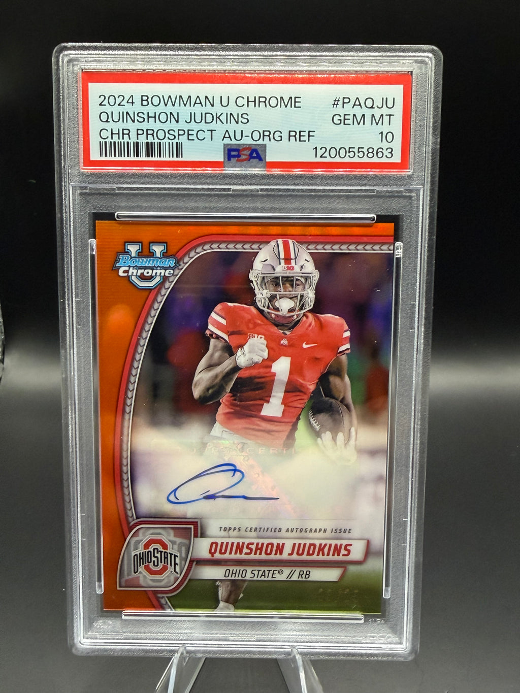 2024 Bowman U Chrome Quinshon Judkins CHR Prospects AU-Org Refractor /25