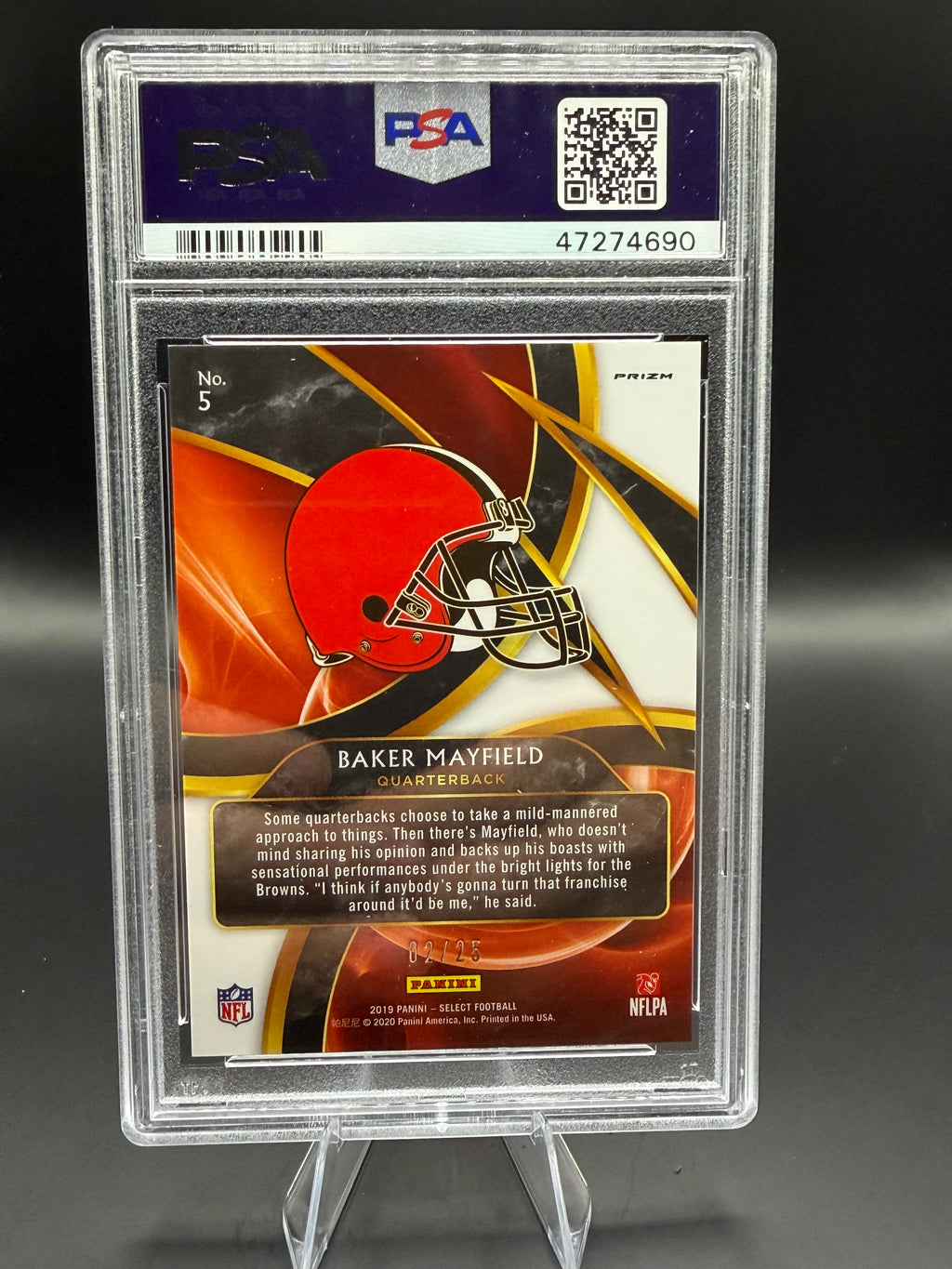 2019 Panini Select Baker Mayfield Sensations-Tie-Dye Prizm /25