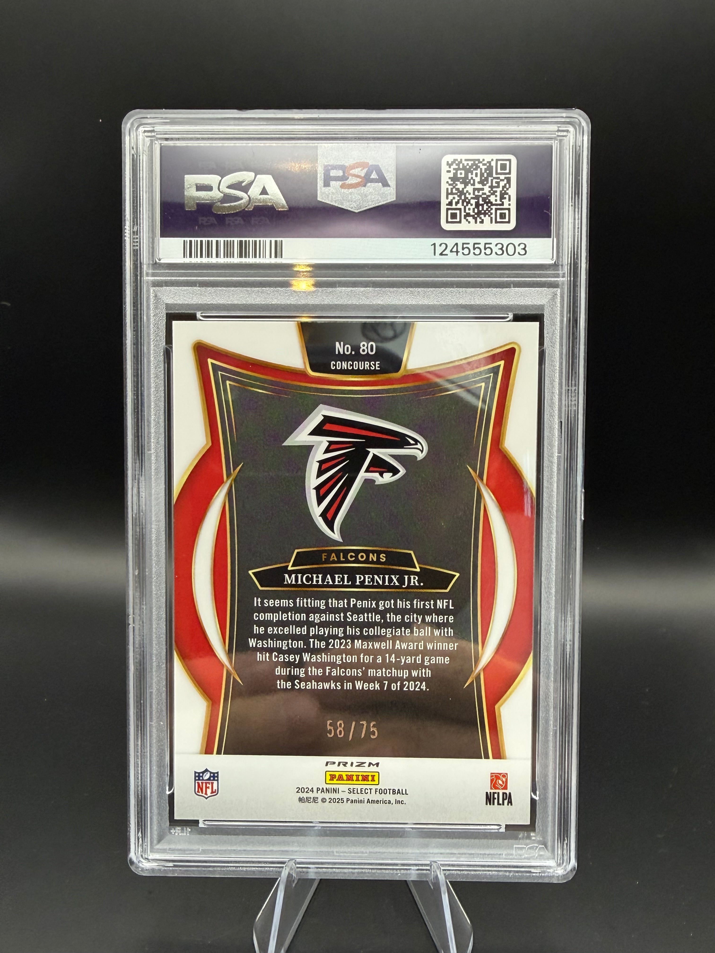 2024 Select Michael Penix Jr Purple Prizm RC /75