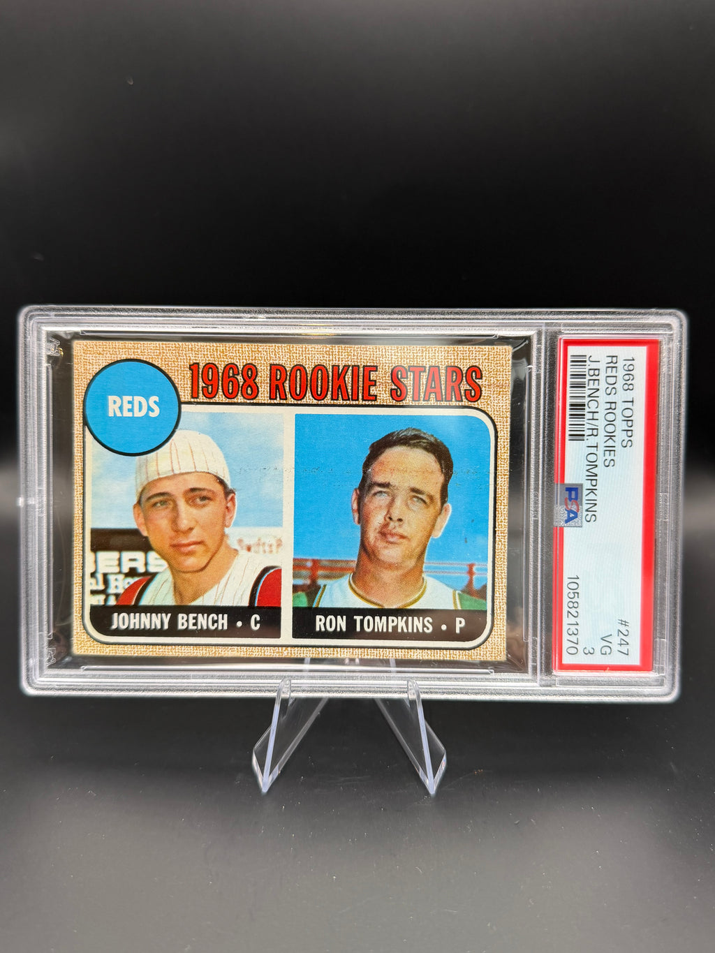 1968 Topps Reds Rookies J.Bench/R.Tompkins