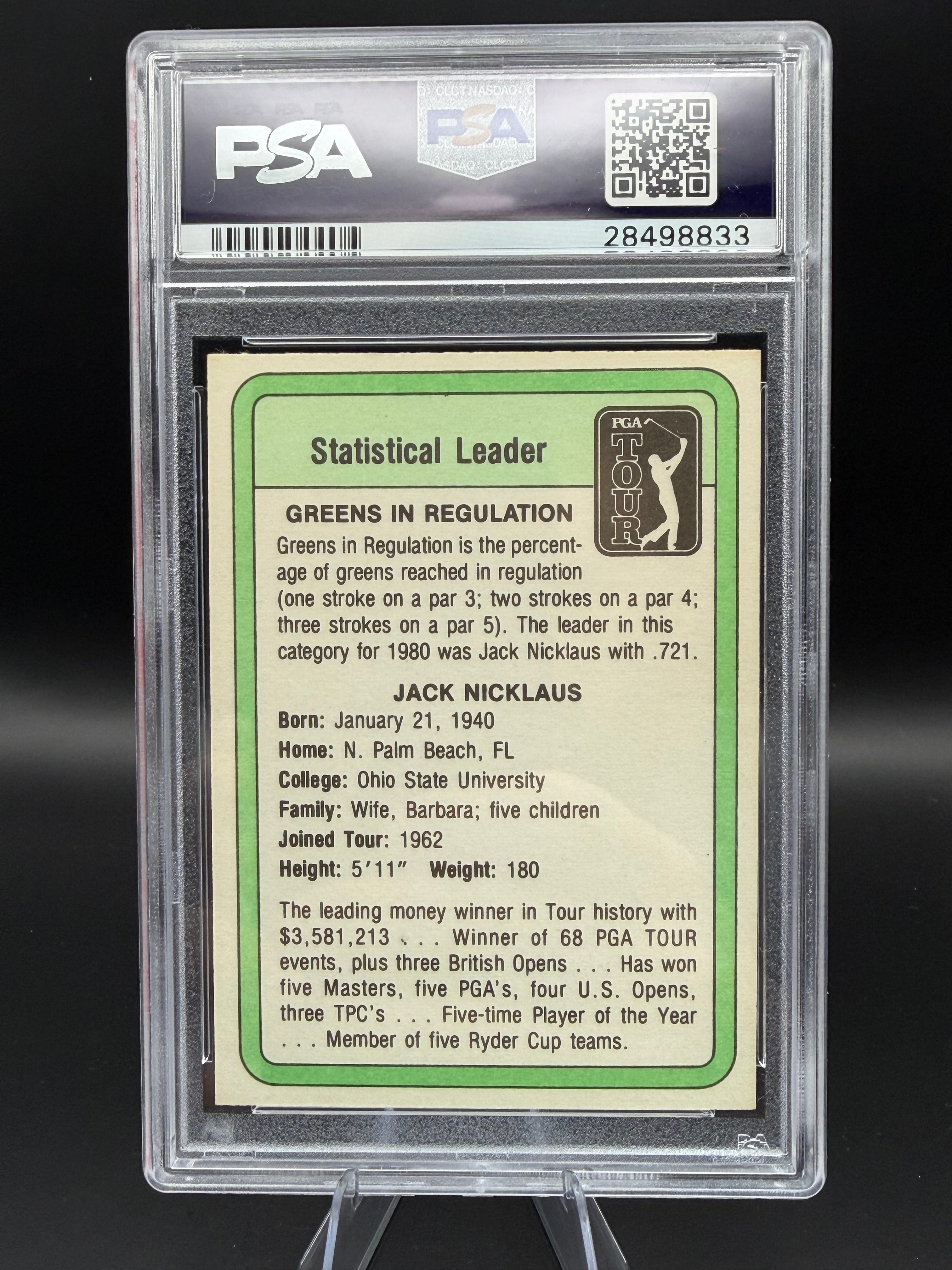 1981 Donruss Jack Nicklaus Statistical Leader