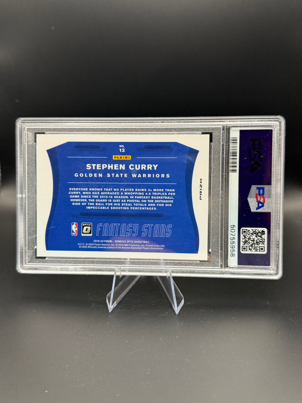2019 Panini Donruss Optic Stephen Curry Fantasy Stars-Holo