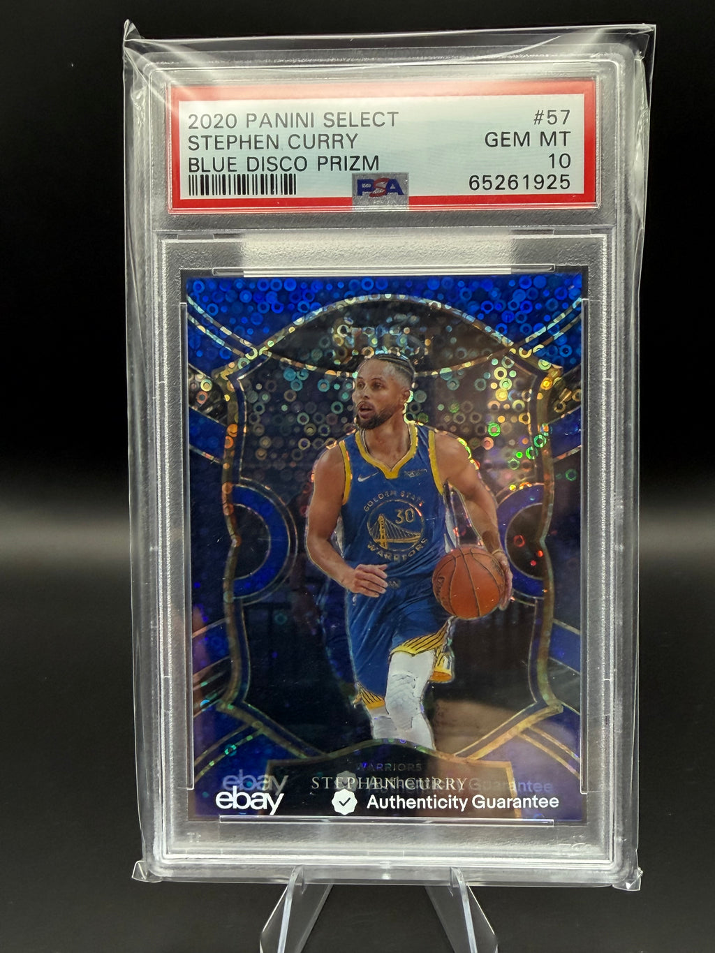2020 Panini Select Stephen Curry Blue Disco Prizm /25