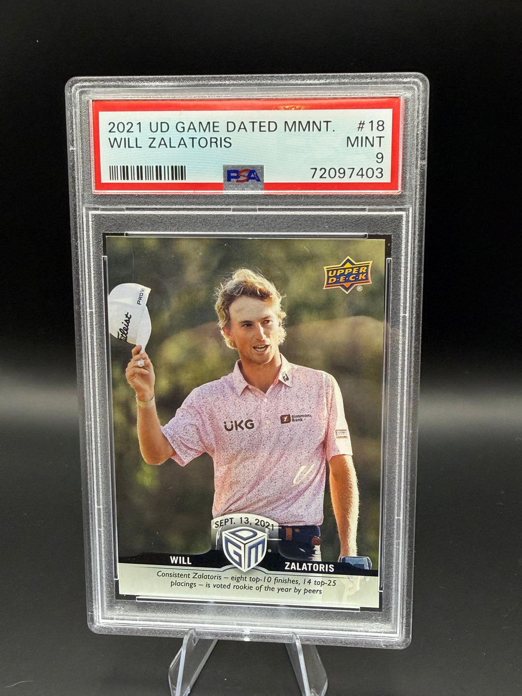 2021 UD Game Dated Moment Will Zalatoris