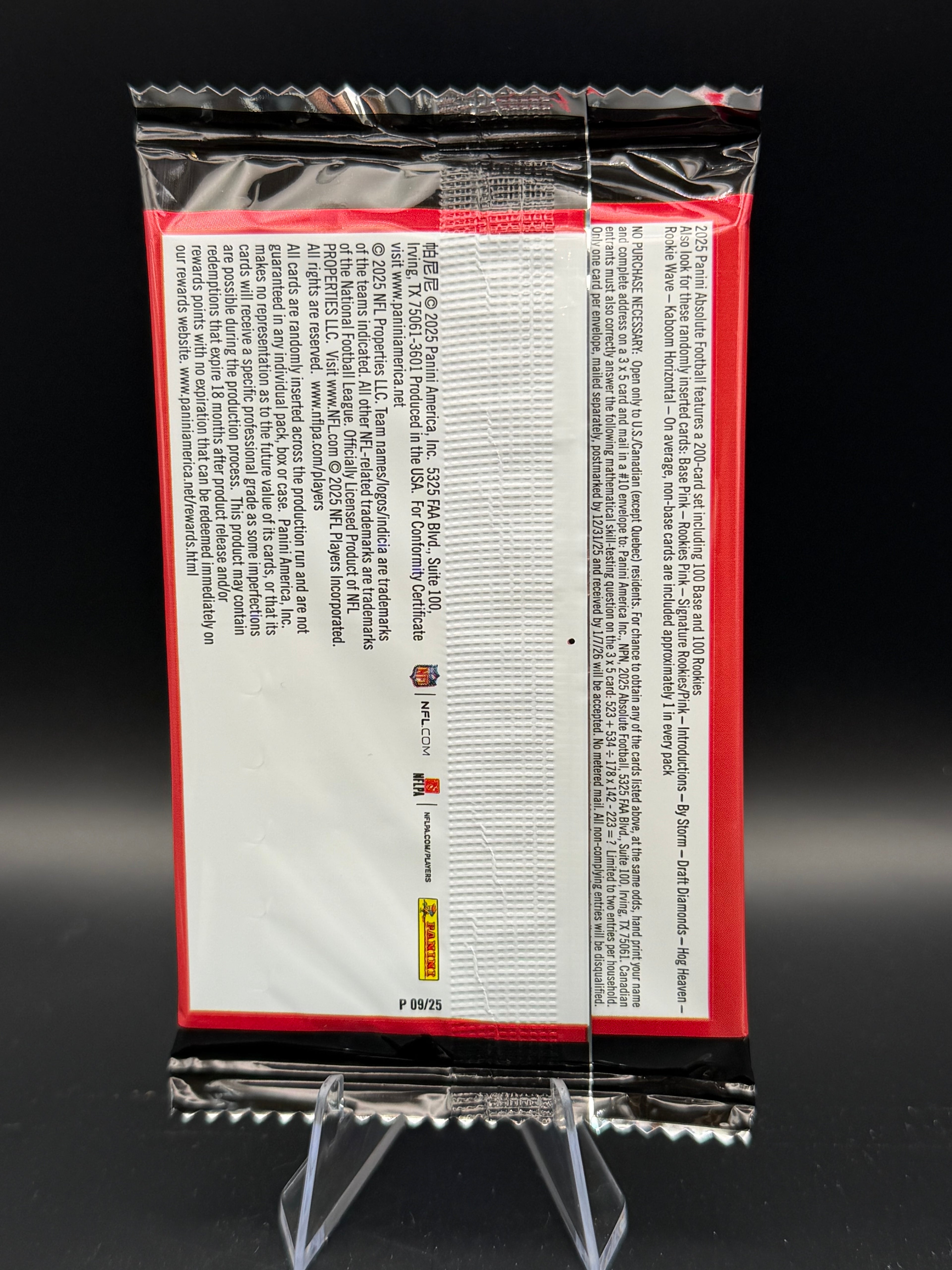 2025 Panini Absolute Football Factory Sealed Packs