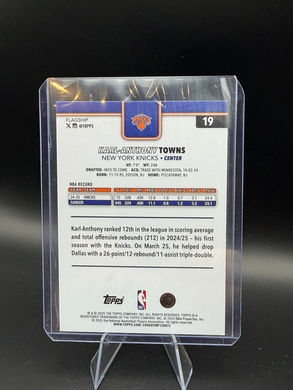 2025-26 Topps Flagship Checkerboard Karl Anthony Towns