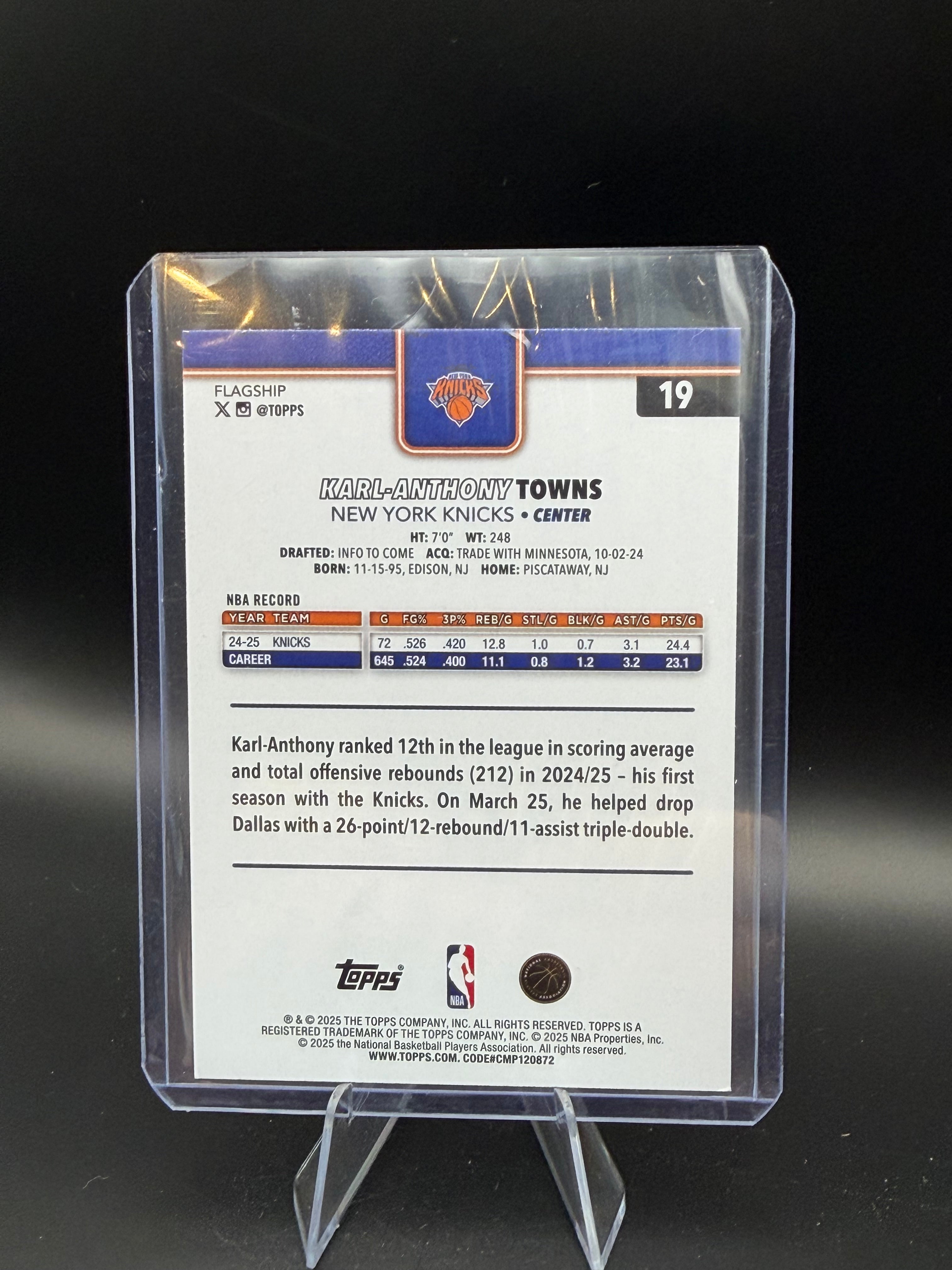2025-26 Topps Flagship Checkerboard Karl Anthony Towns