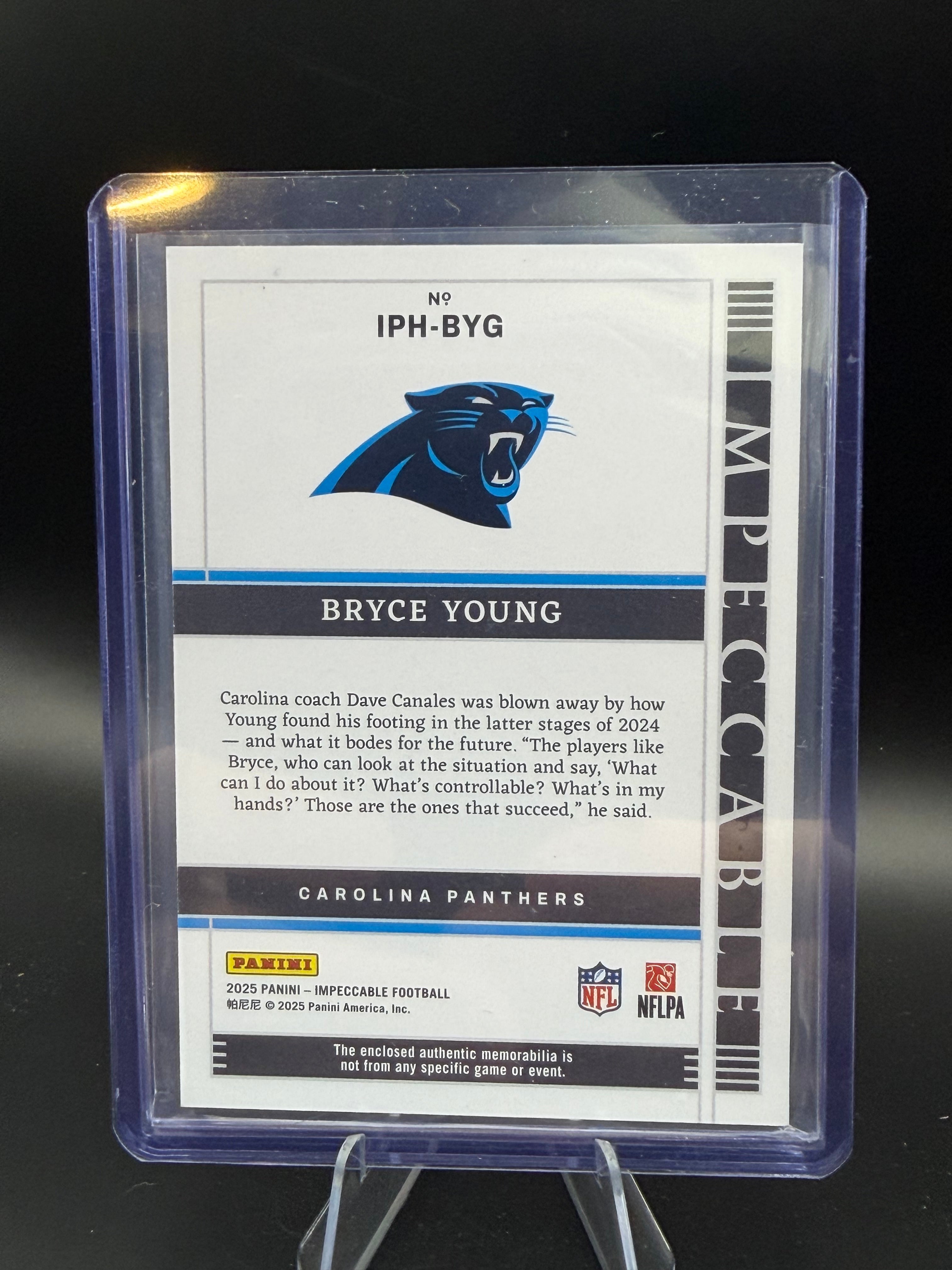 2025 Panini Impeccable Football Immense Patch Bryce Young /49