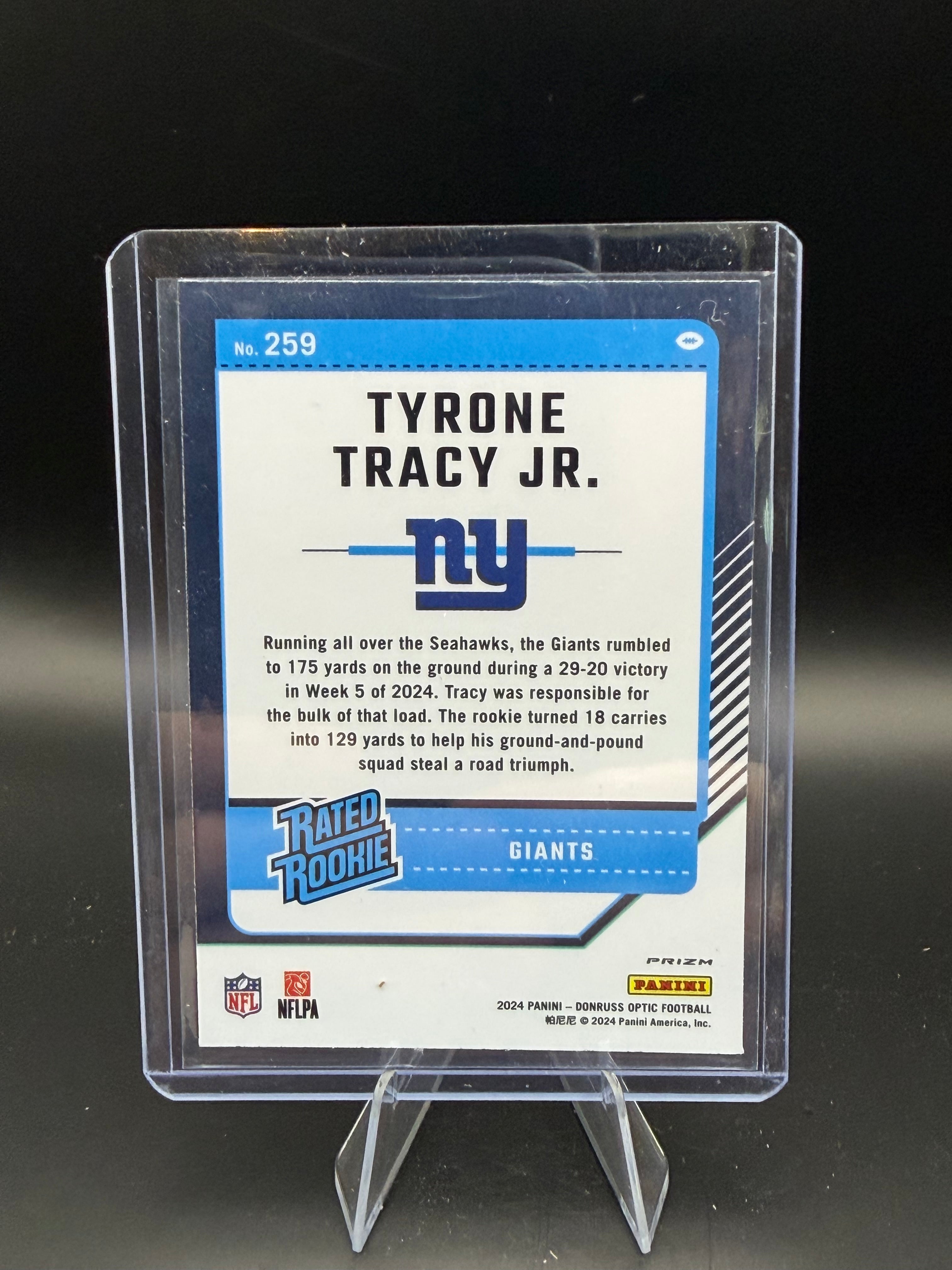 2024 Panini Optic Purple Shock Prizm Tyrone Tracy RC