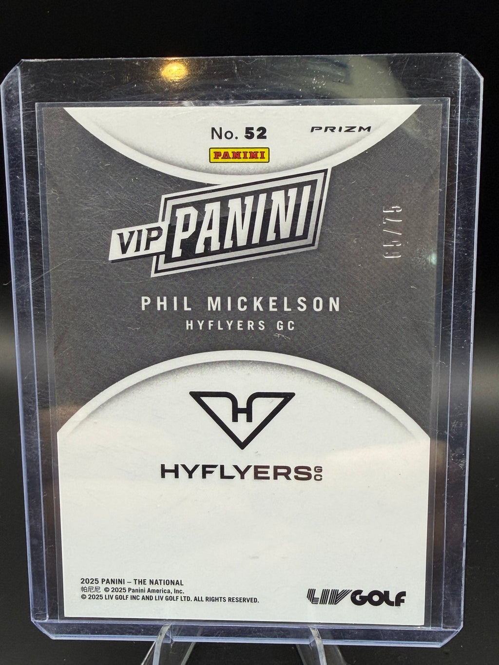 2025 Panini NSCC Gold VIP Blue Sparkle Phil Mickelson /75