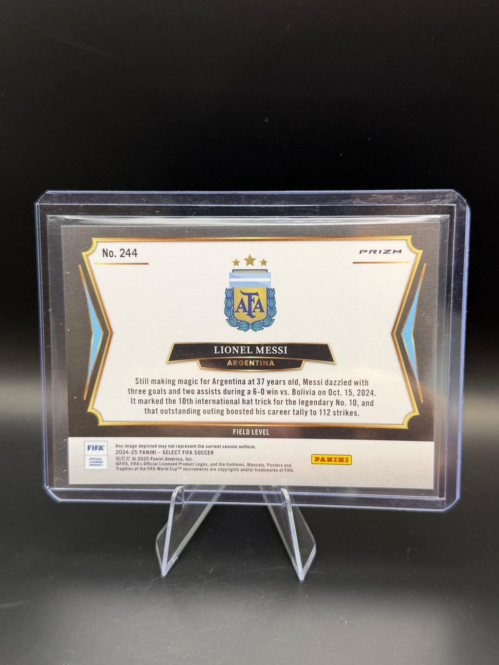 2024-25 Panini Select Fifa Field Level Purple Mojo Lionel Messi